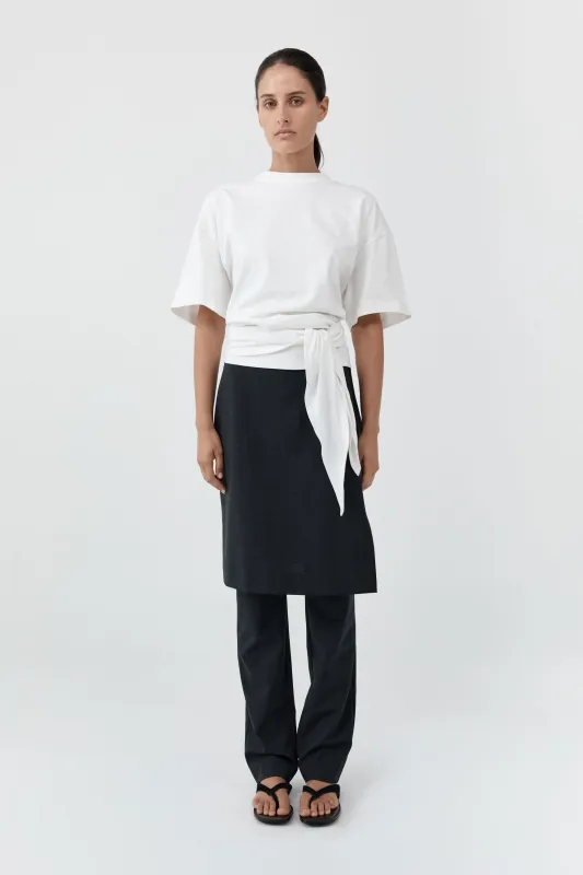 Cotton Jersey Split Back Tee - Off White made by St. Agni