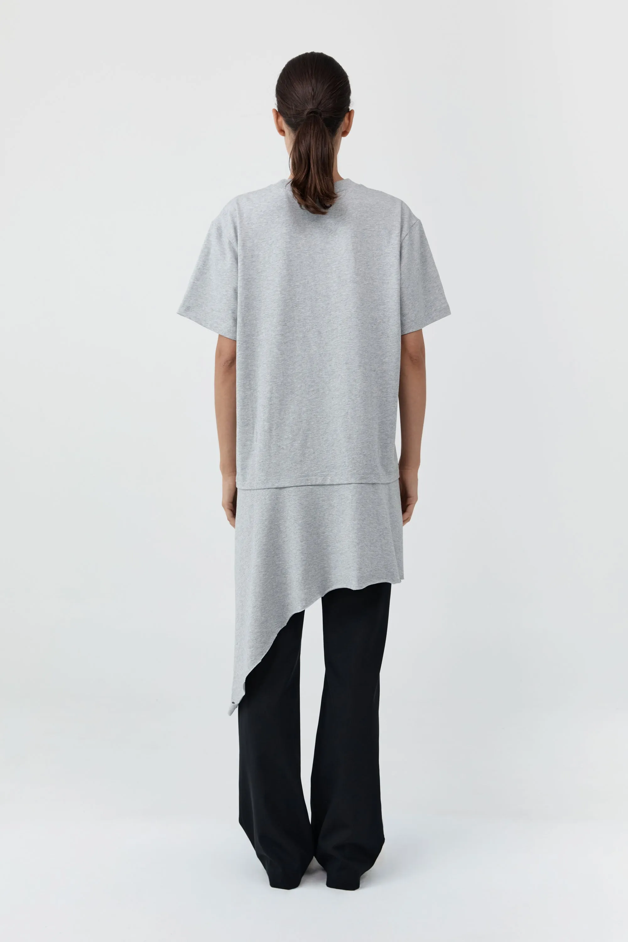 Layered Tee Mini Dress - Light Grey Marle sold by St. Agni product image thumbnail 4