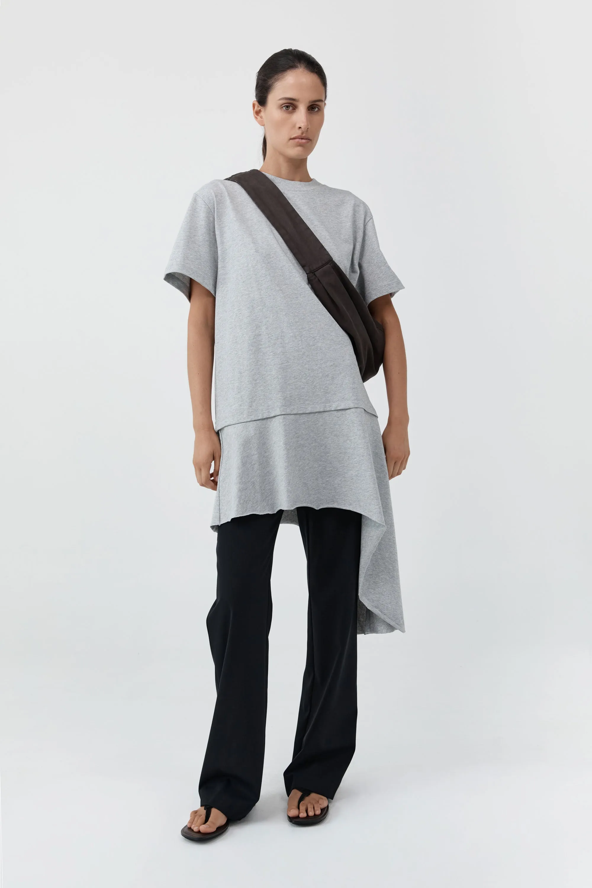 Layered Tee Mini Dress - Light Grey Marle sold by St. Agni product image thumbnail 2