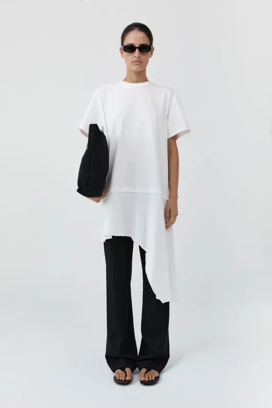 Layered Tee Mini Dress - Off White made by St. Agni