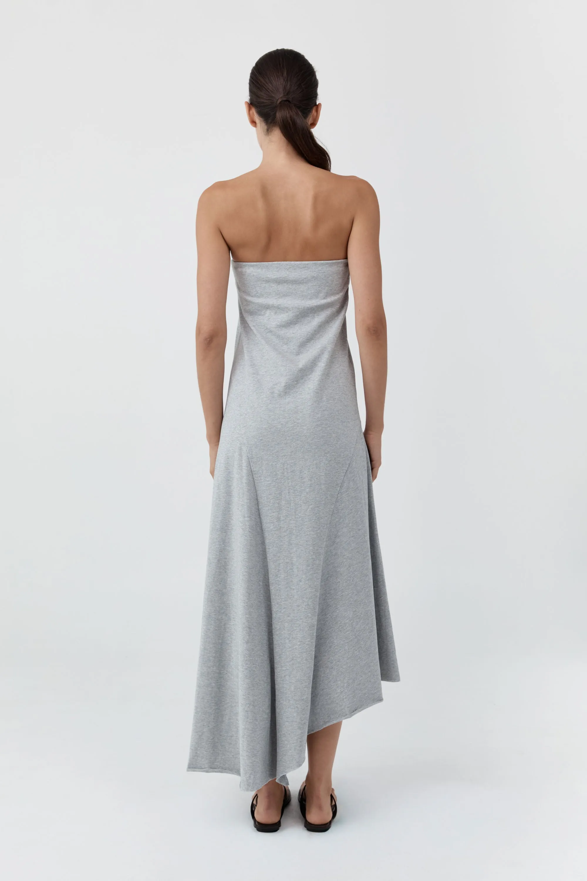 Strapless Cotton Jersey Dress - Light Grey Marle sold by St. Agni product image thumbnail 4