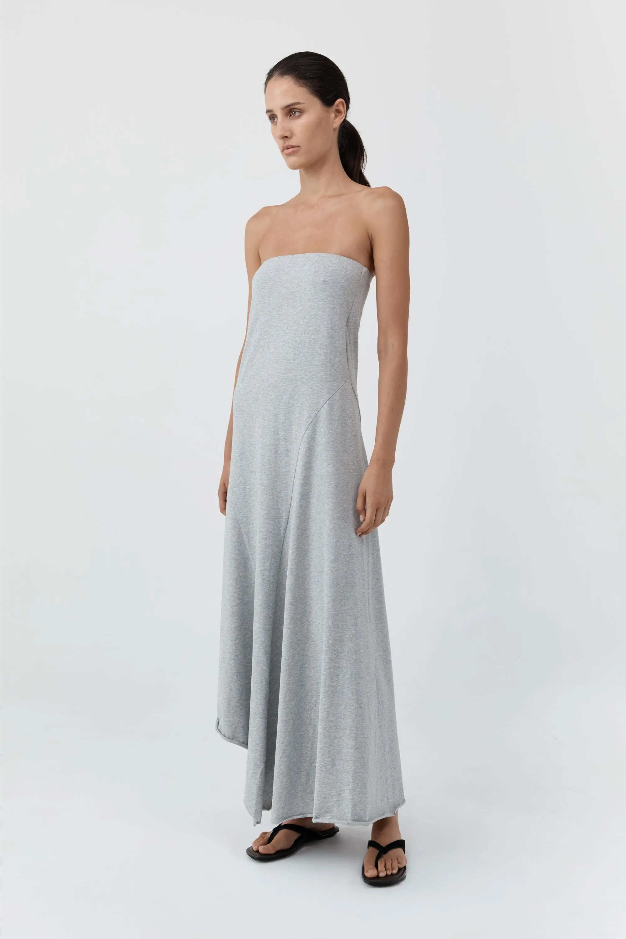 Strapless Cotton Jersey Dress - Light Grey Marle sold by St. Agni product image thumbnail 5