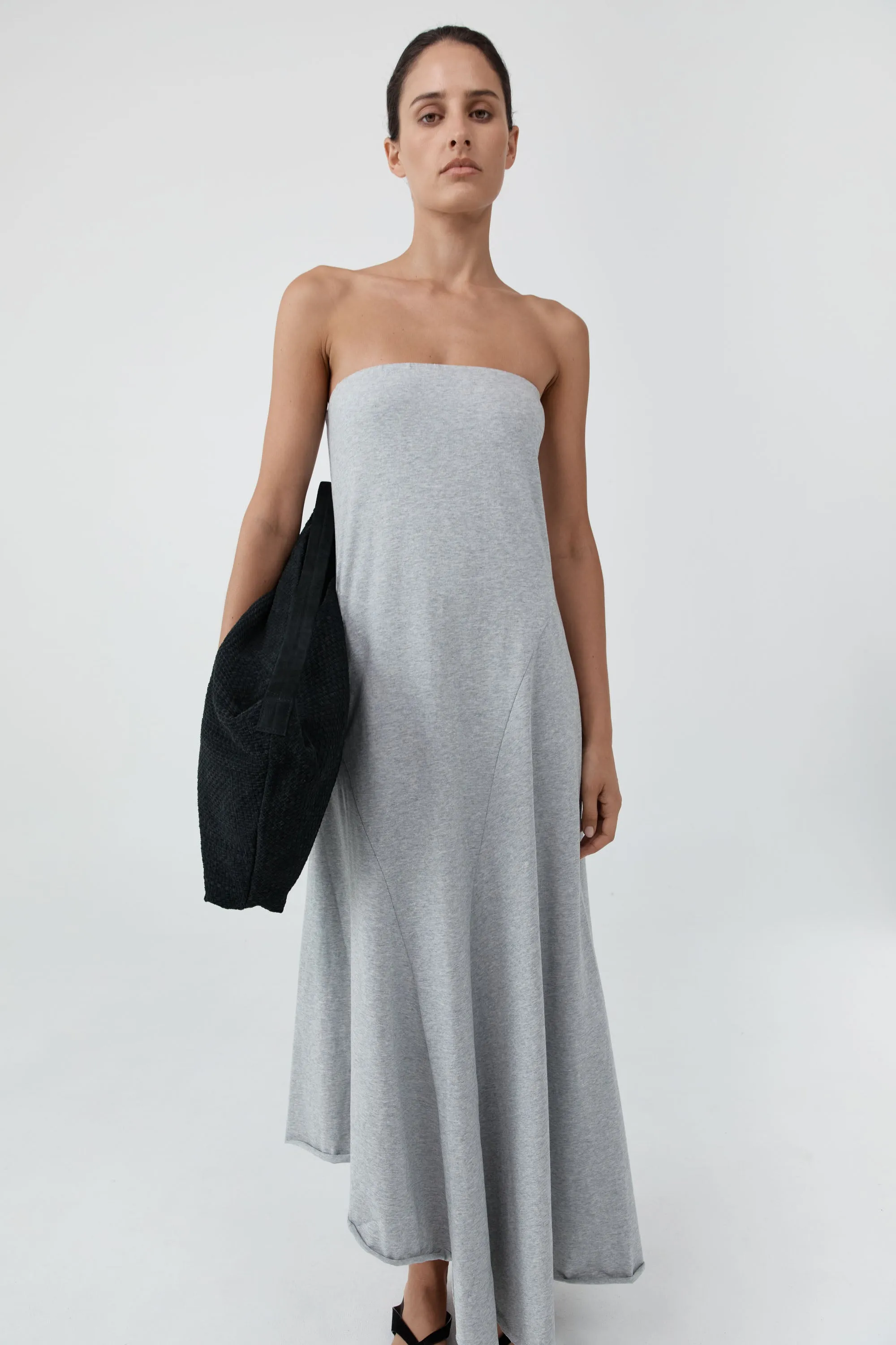 Strapless Cotton Jersey Dress - Light Grey Marle sold by St. Agni product image thumbnail 2