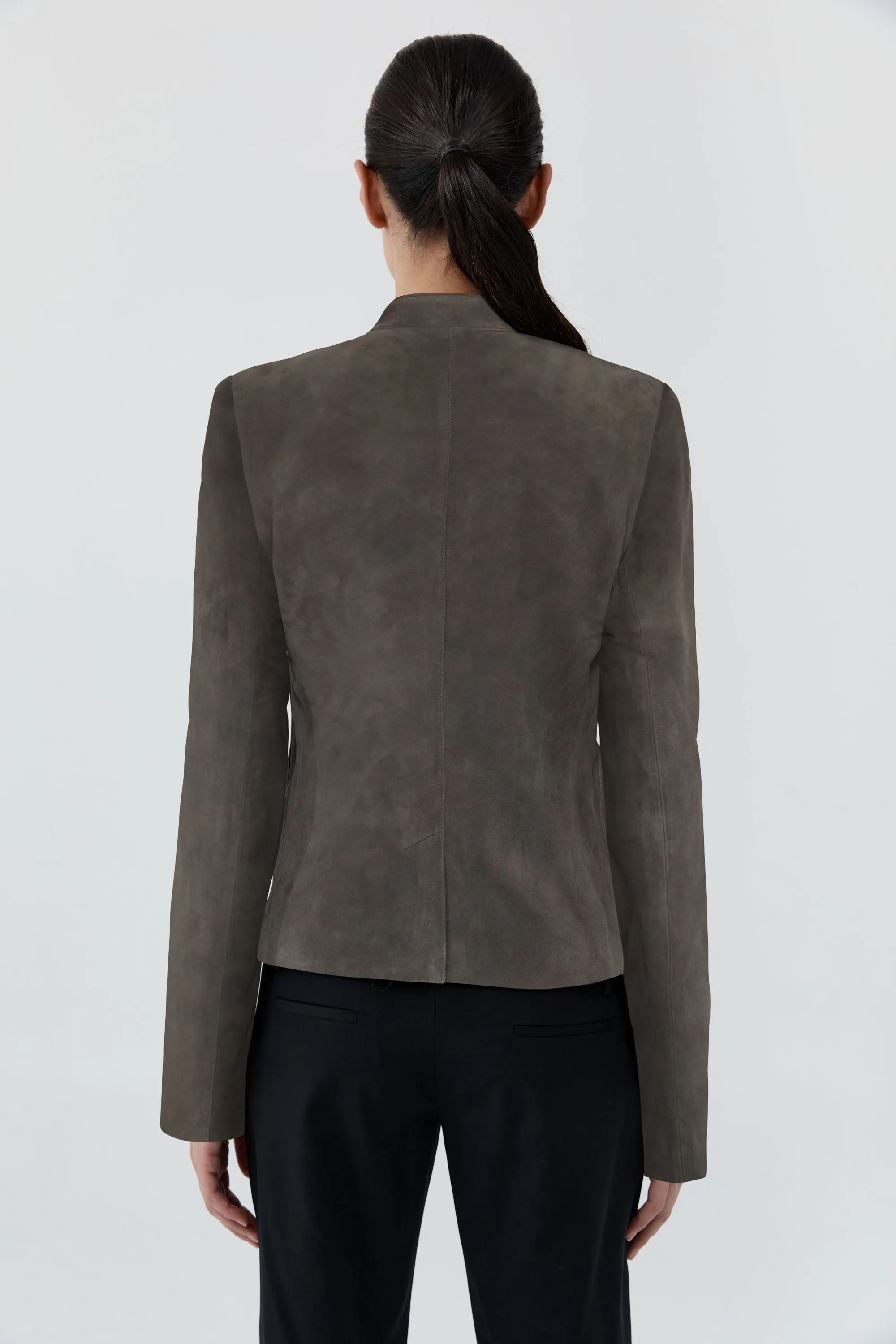 Suede Moto Jacket - Steel sold by St. Agni product image thumbnail 3
