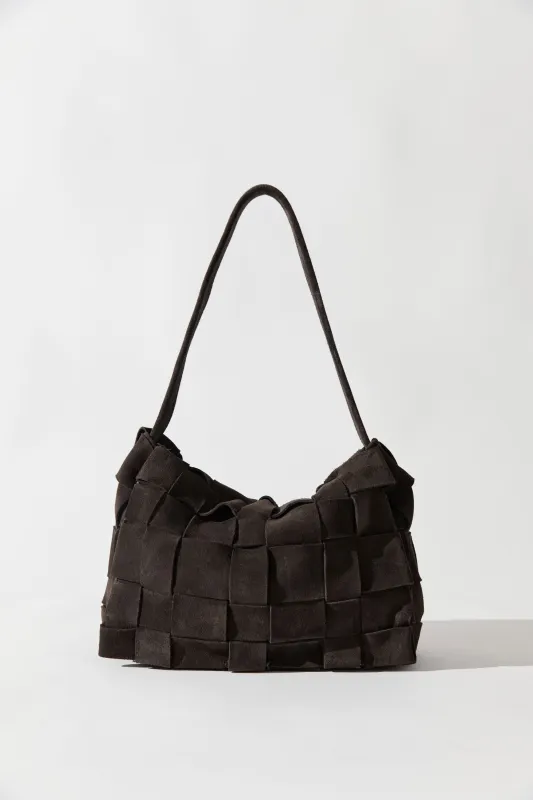 Suede Woven Envelope Mini Tote - Coffee made by St. Agni