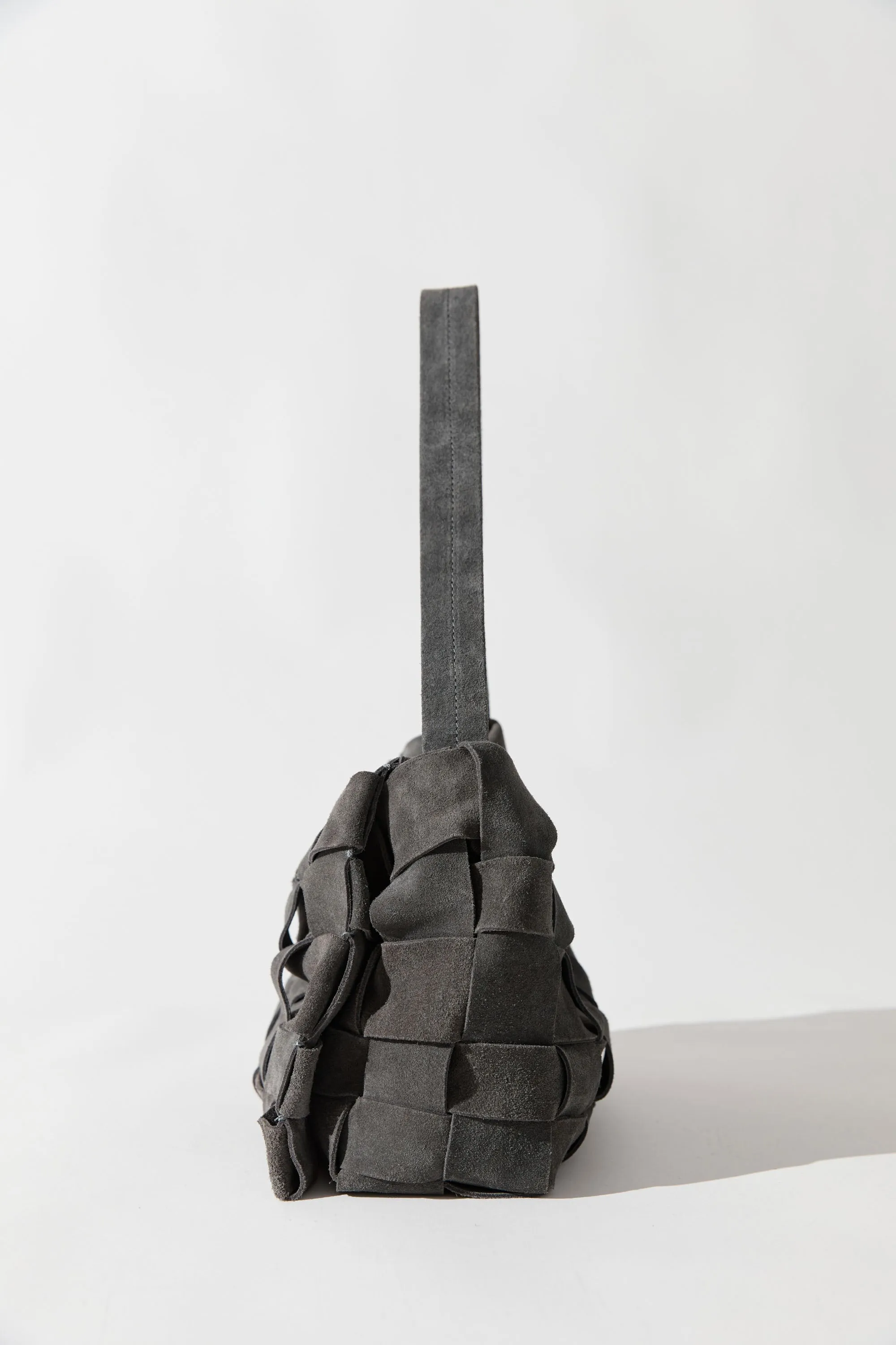 Suede Woven Envelope Mini Tote - Steel sold by St. Agni product image thumbnail 4