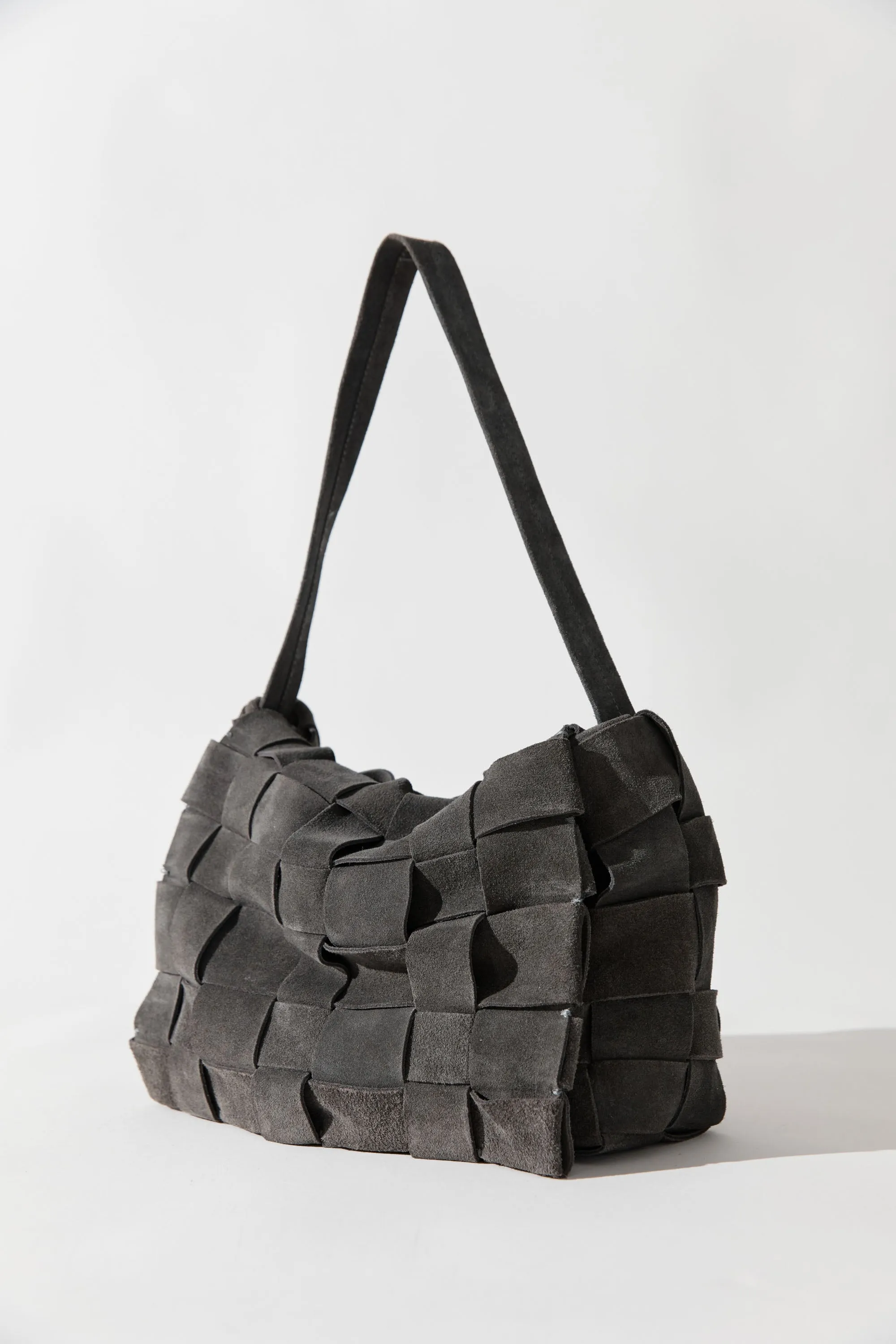 Suede Woven Envelope Mini Tote - Steel sold by St. Agni product image thumbnail 5