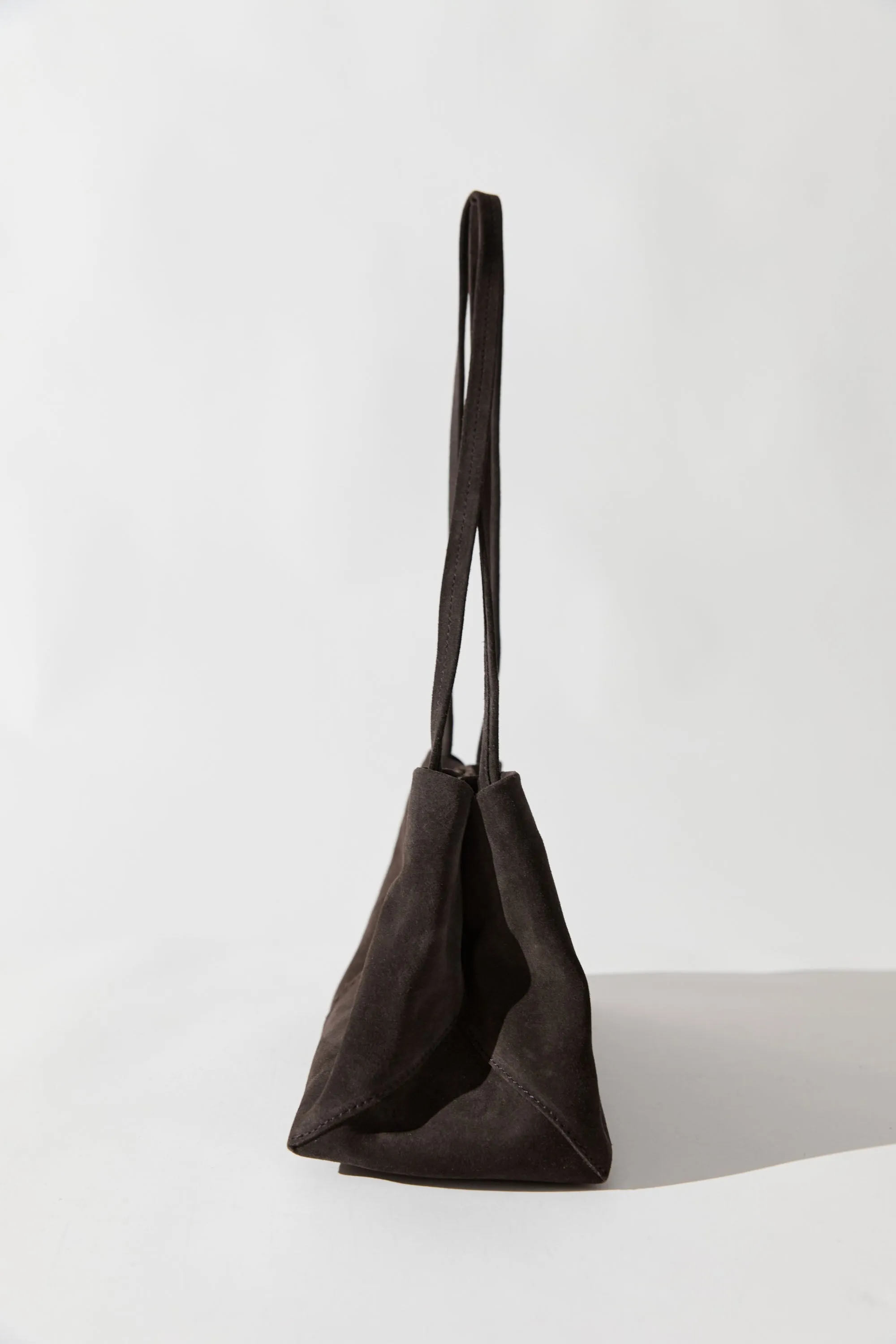 Suede Origami Tote - Coffee sold by St. Agni product image thumbnail 4