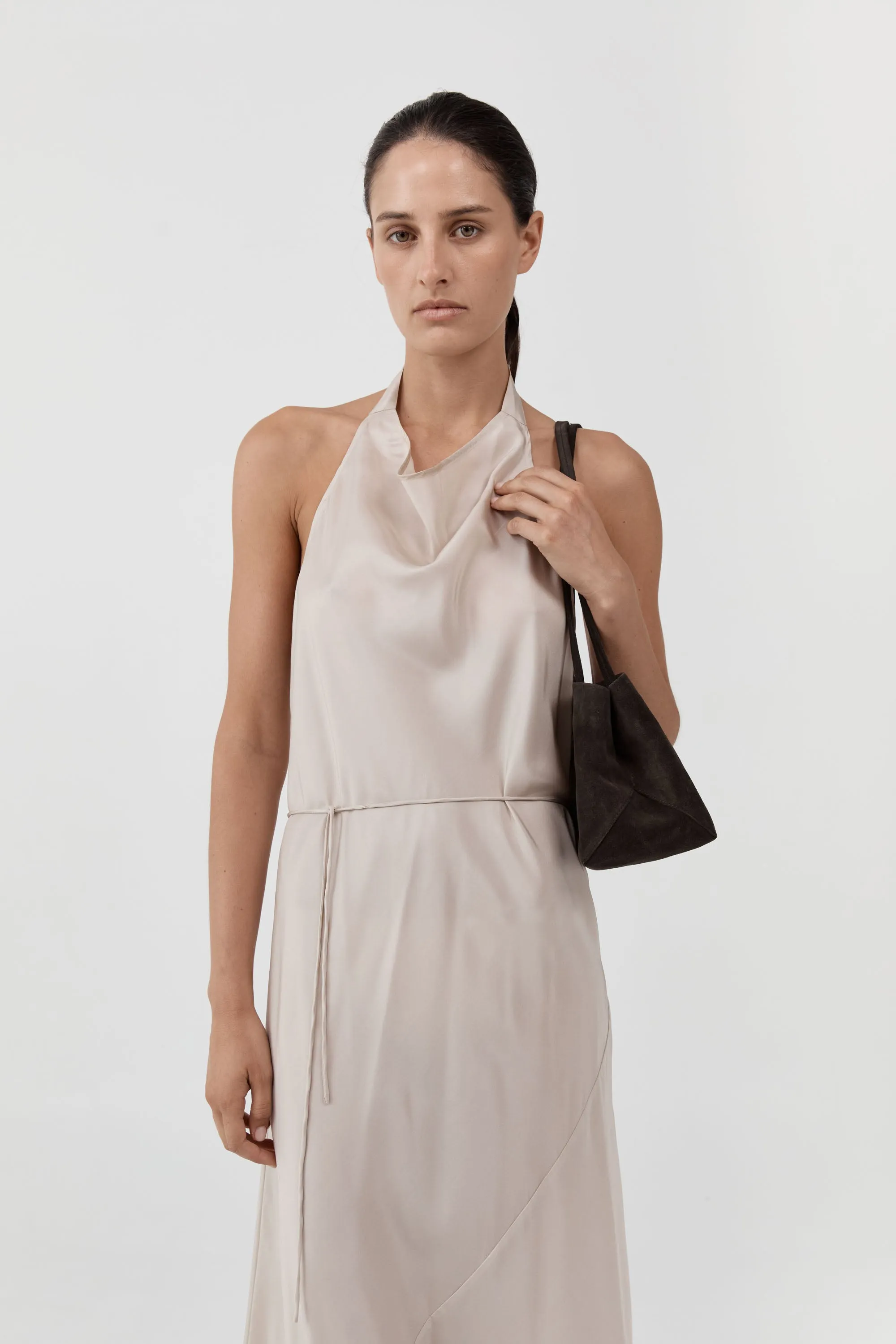Suede Origami Tote - Coffee sold by St. Agni product image thumbnail 3