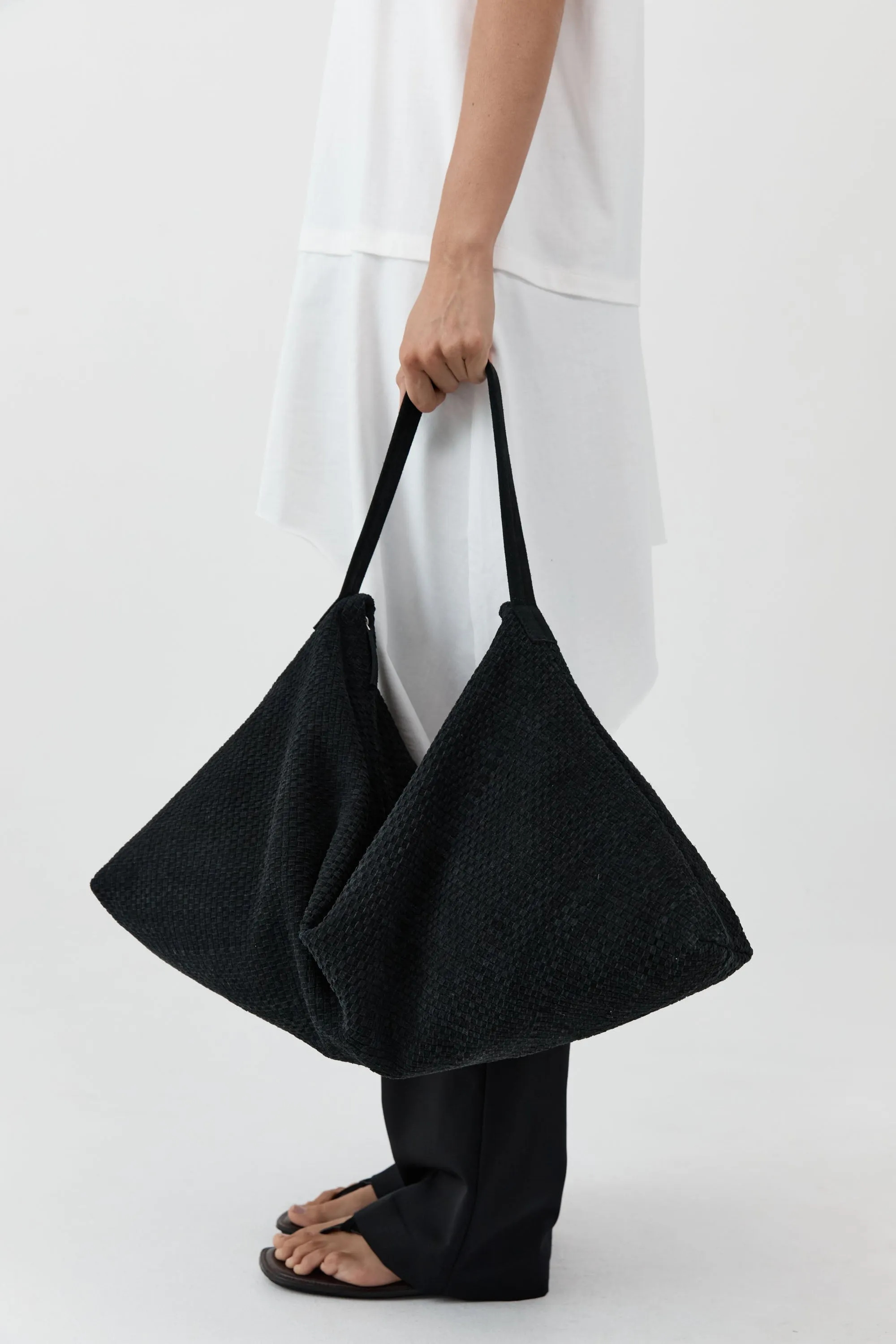 Suede Woven Hobo Bag - Washed Black sold by St. Agni product image thumbnail 2