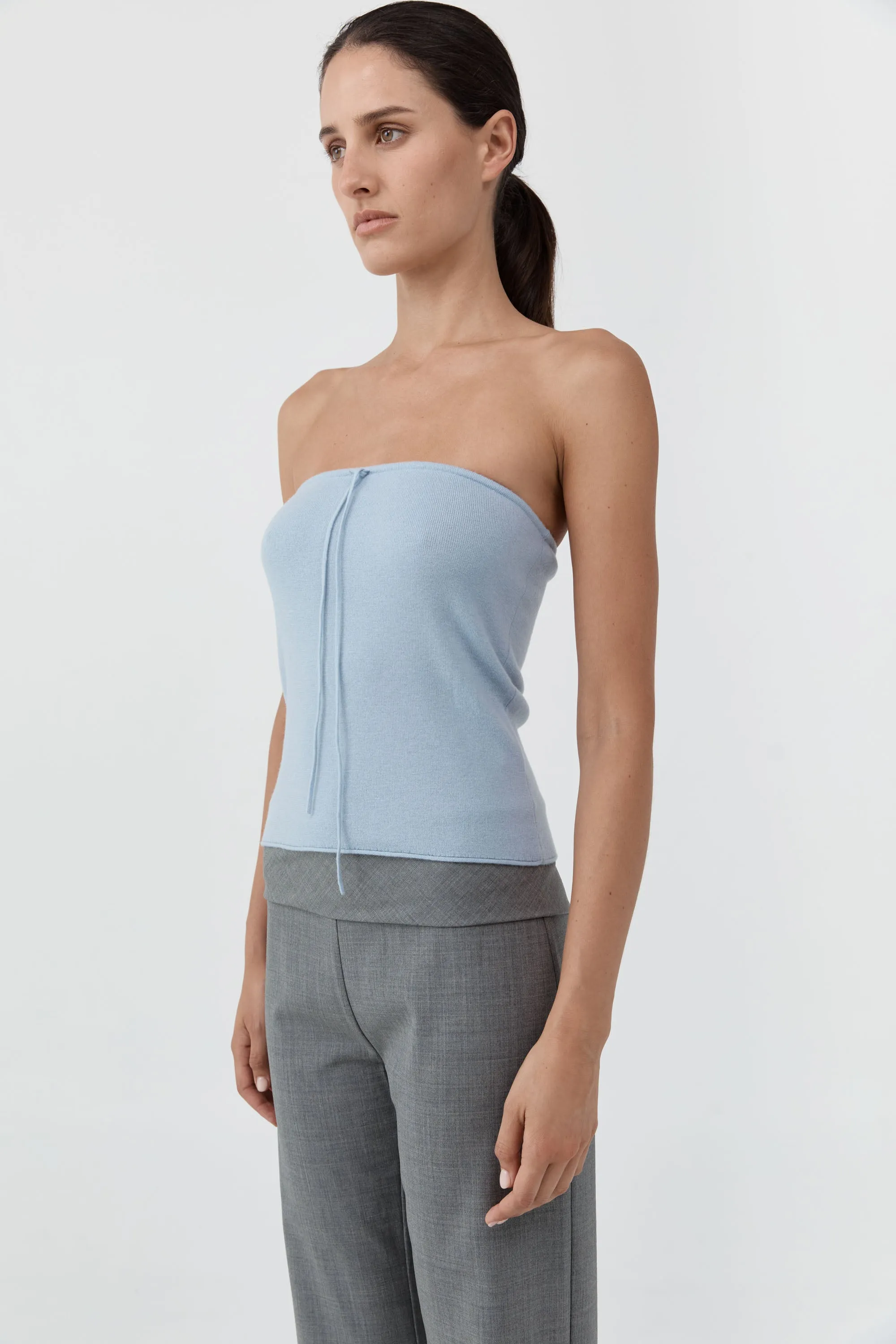 Wool Strapless Top - Light Steel sold by St. Agni product image thumbnail 4