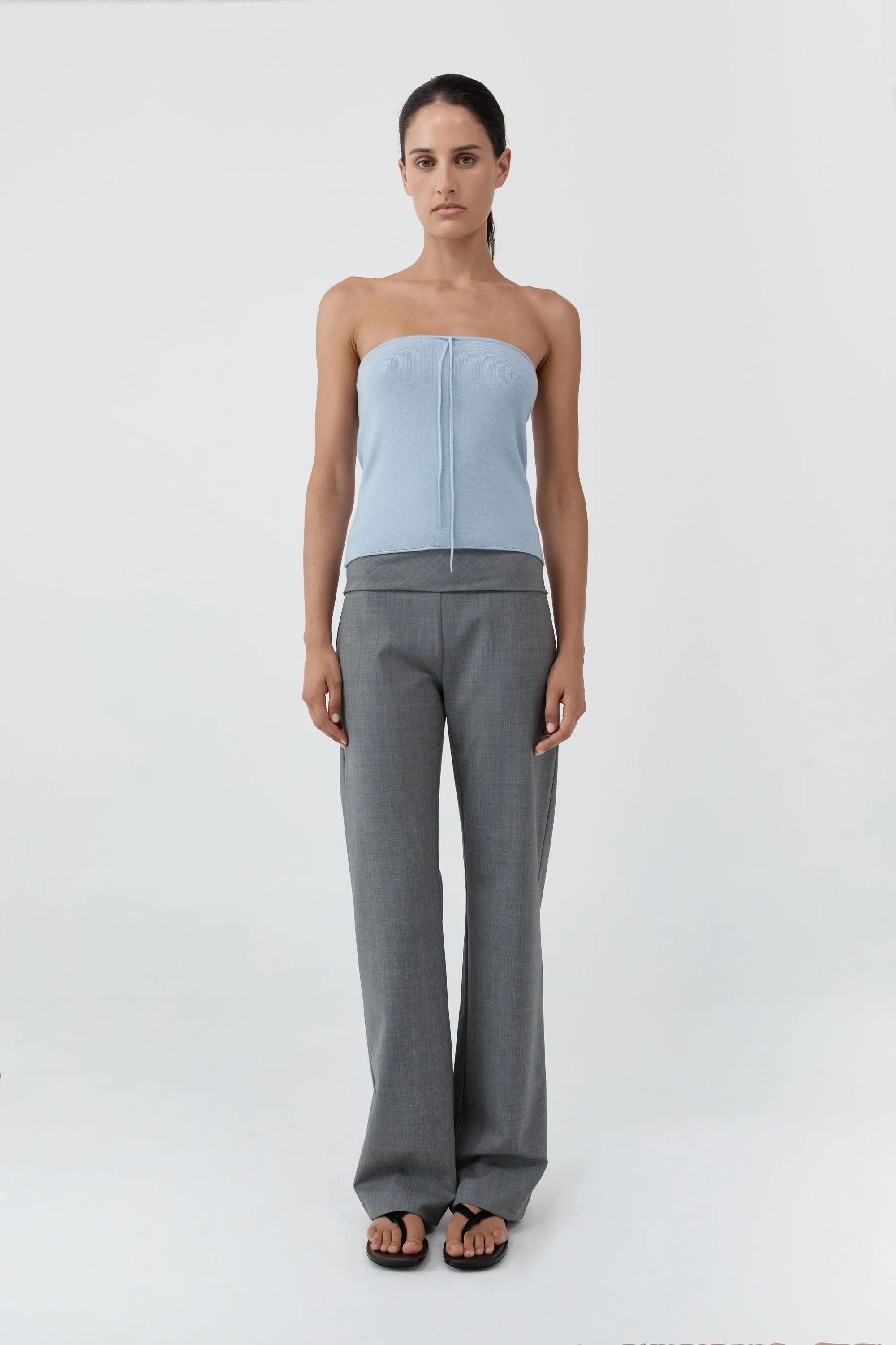 Wool Strapless Top - Light Steel sold by St. Agni product image thumbnail 2