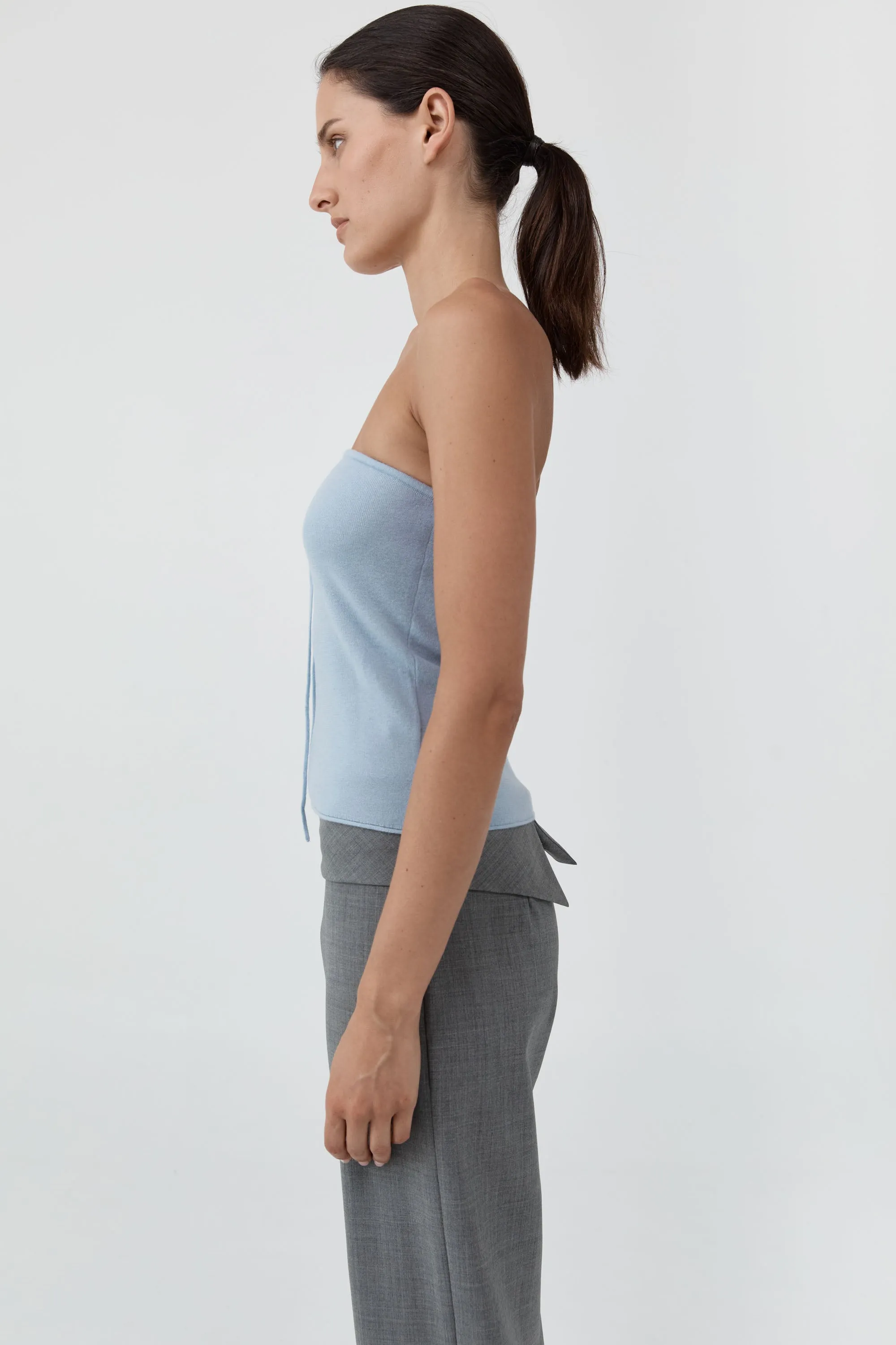 Wool Strapless Top - Light Steel sold by St. Agni product image thumbnail 3