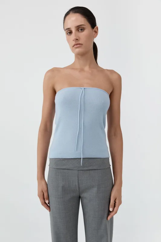 Wool Strapless Top - Light Steel made by St. Agni