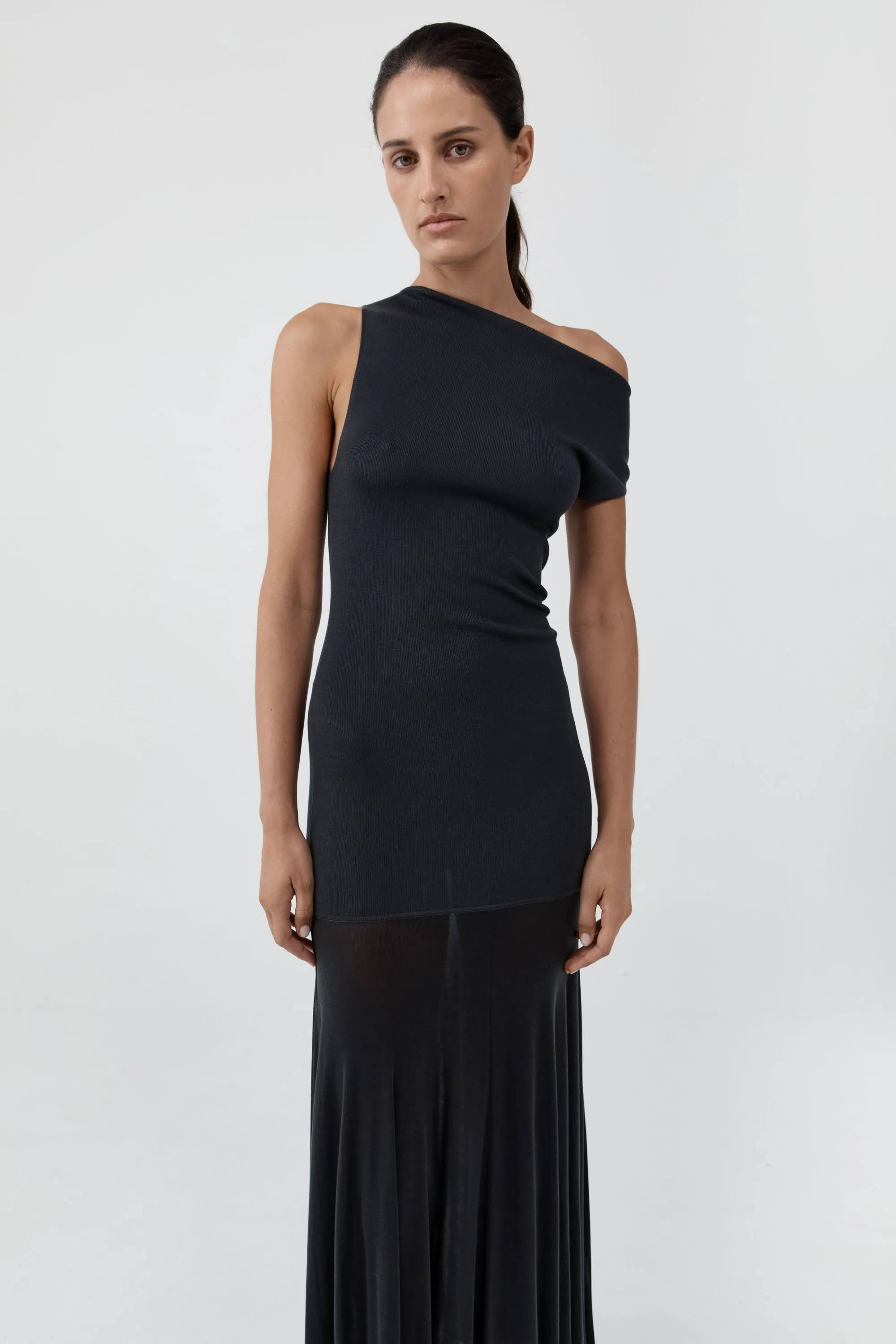 Fine Jersey Circle Hem Dress - Charcoal sold by St. Agni product image thumbnail 5