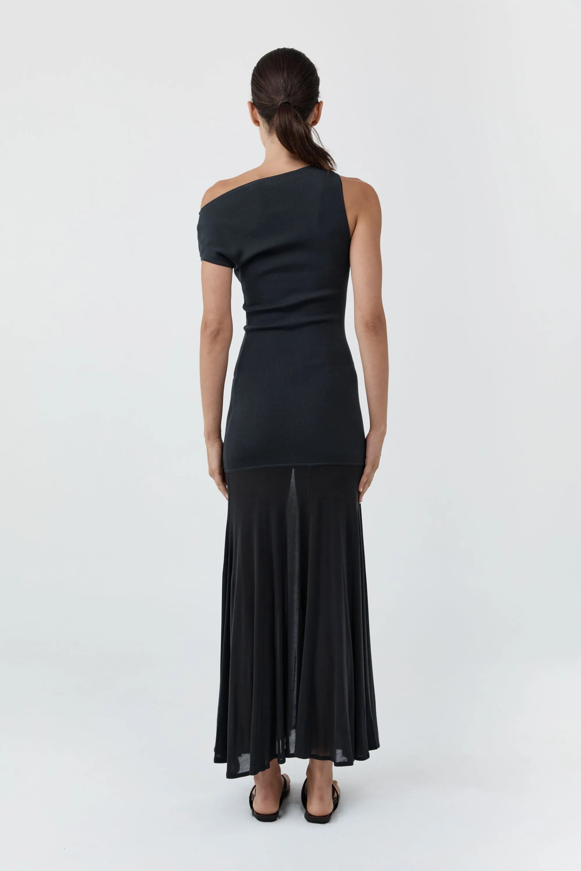 Fine Jersey Circle Hem Dress - Charcoal sold by St. Agni product image thumbnail 4