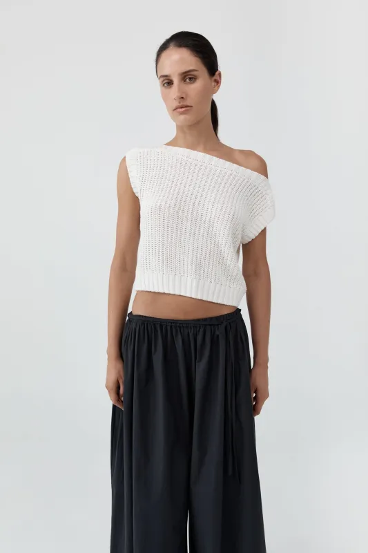 Relaxed Bateau Top - Off White made by St. Agni