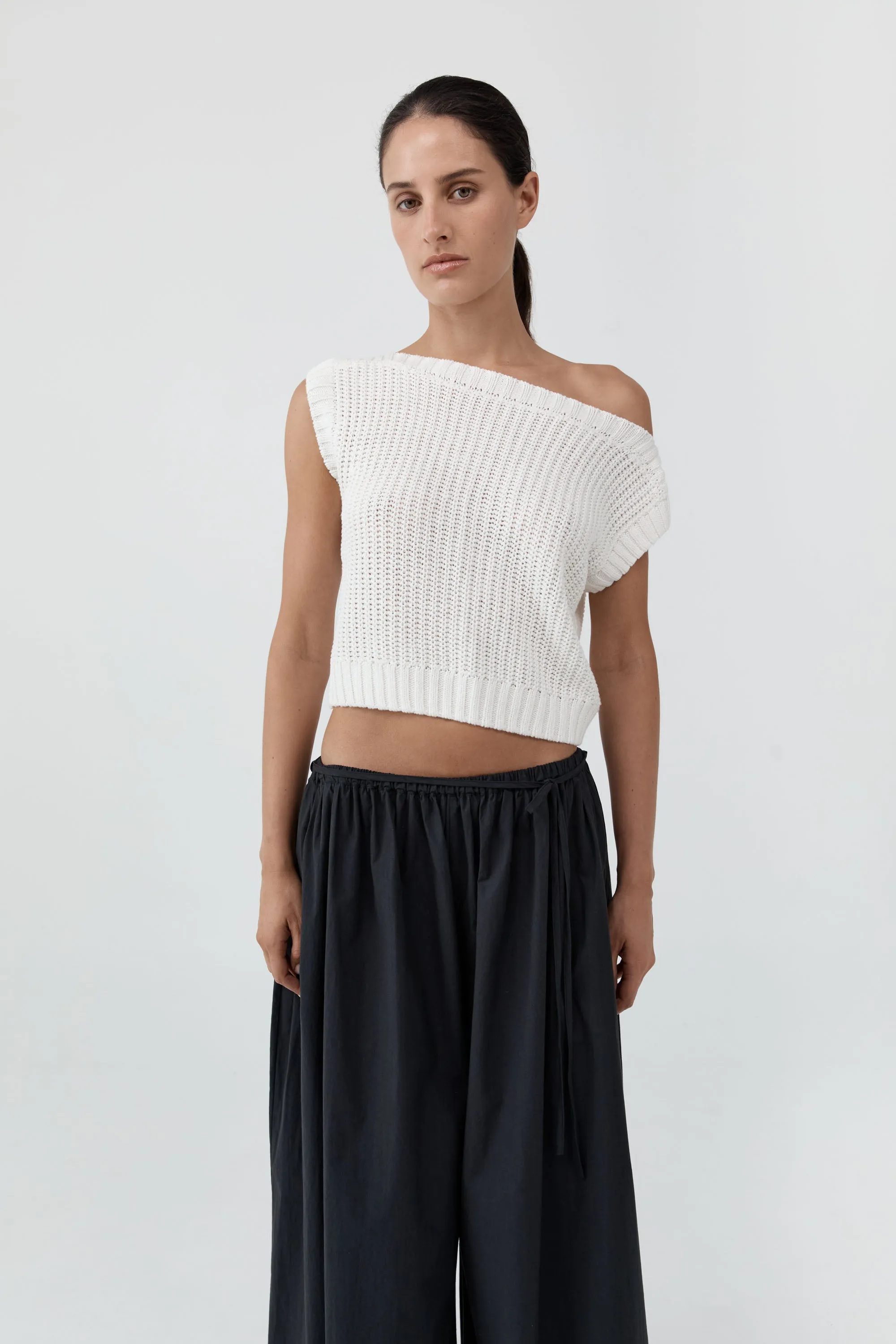 Relaxed Bateau Top - Off White sold by St. Agni
