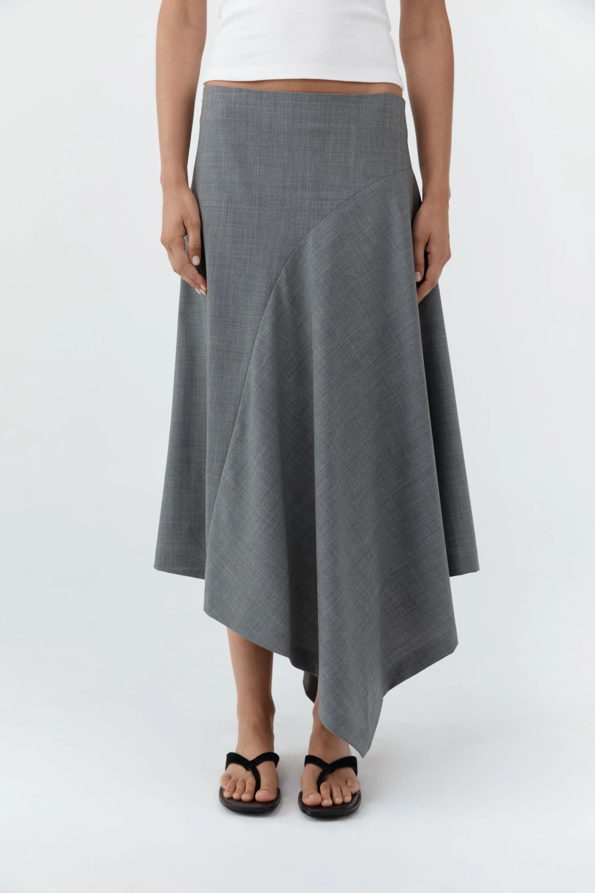 Wool Asymm Skirt - Pumice sold by St. Agni product image thumbnail 2