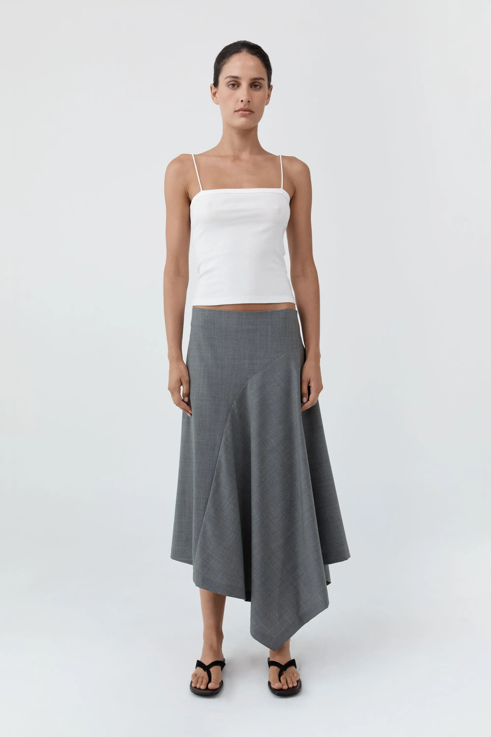 Wool Asymm Skirt - Pumice sold by St. Agni