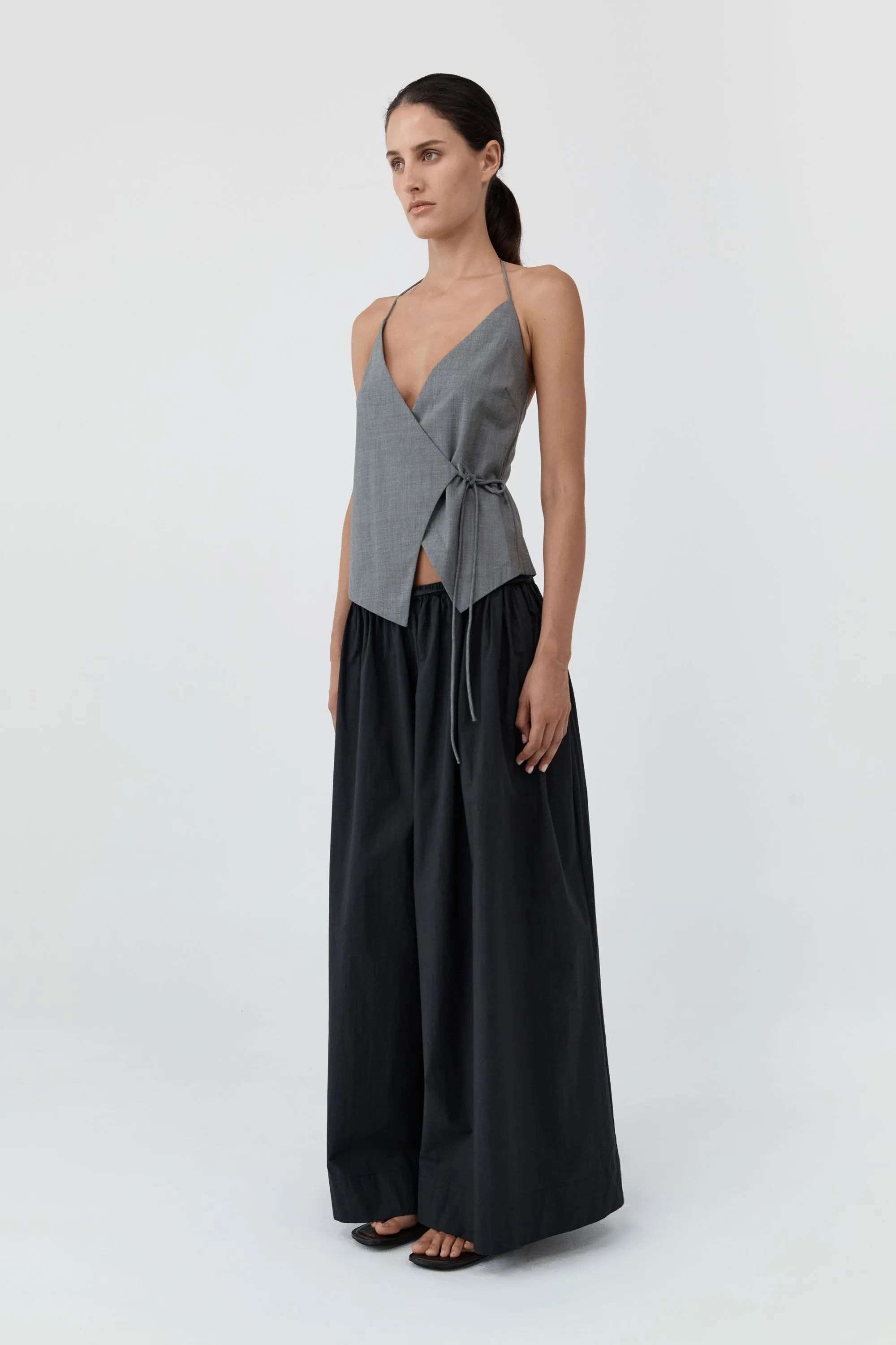 Wool Rouleau Halter Top - Pumice sold by St. Agni product image thumbnail 3