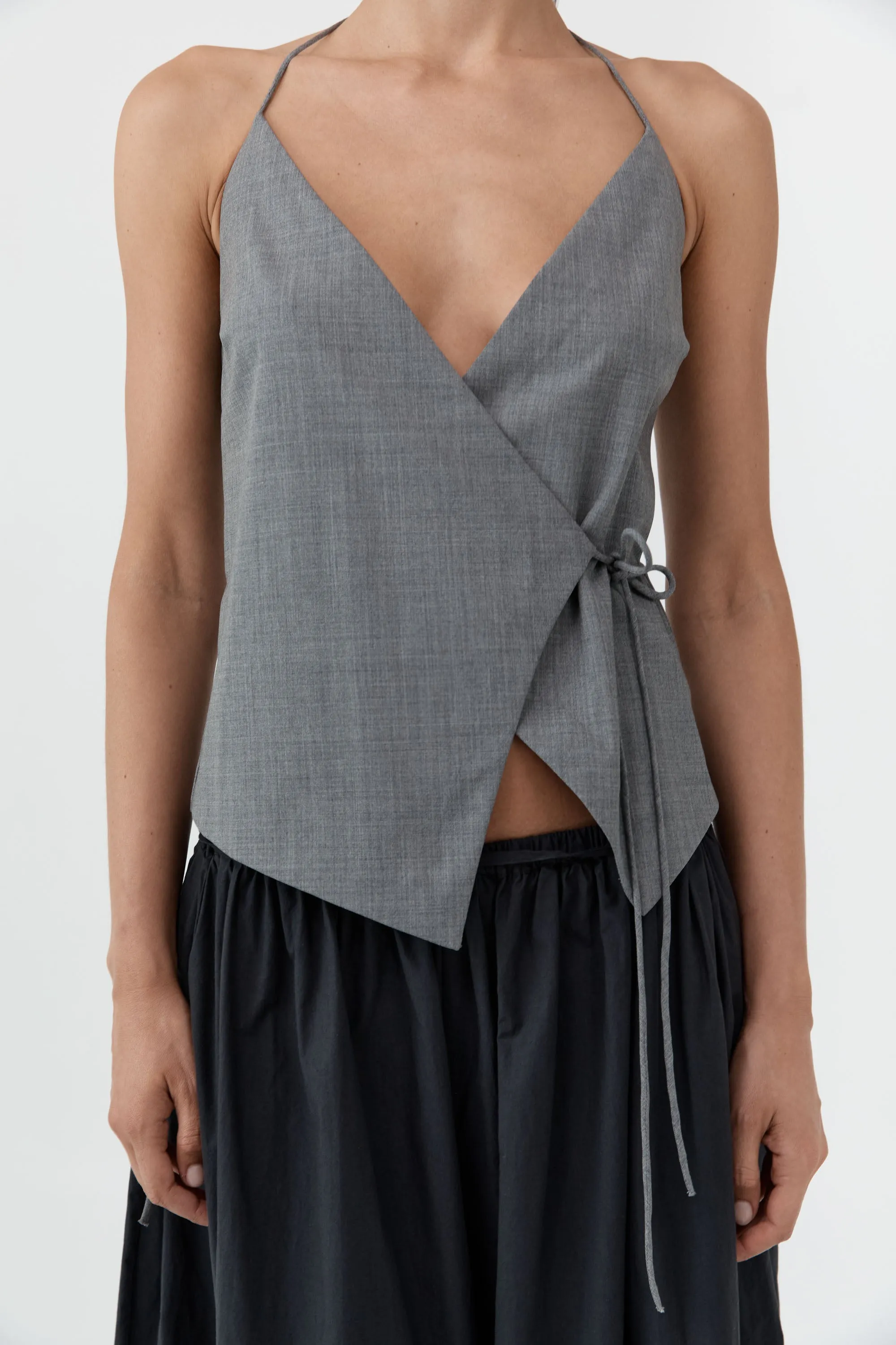 Wool Rouleau Halter Top - Pumice sold by St. Agni product image thumbnail 5