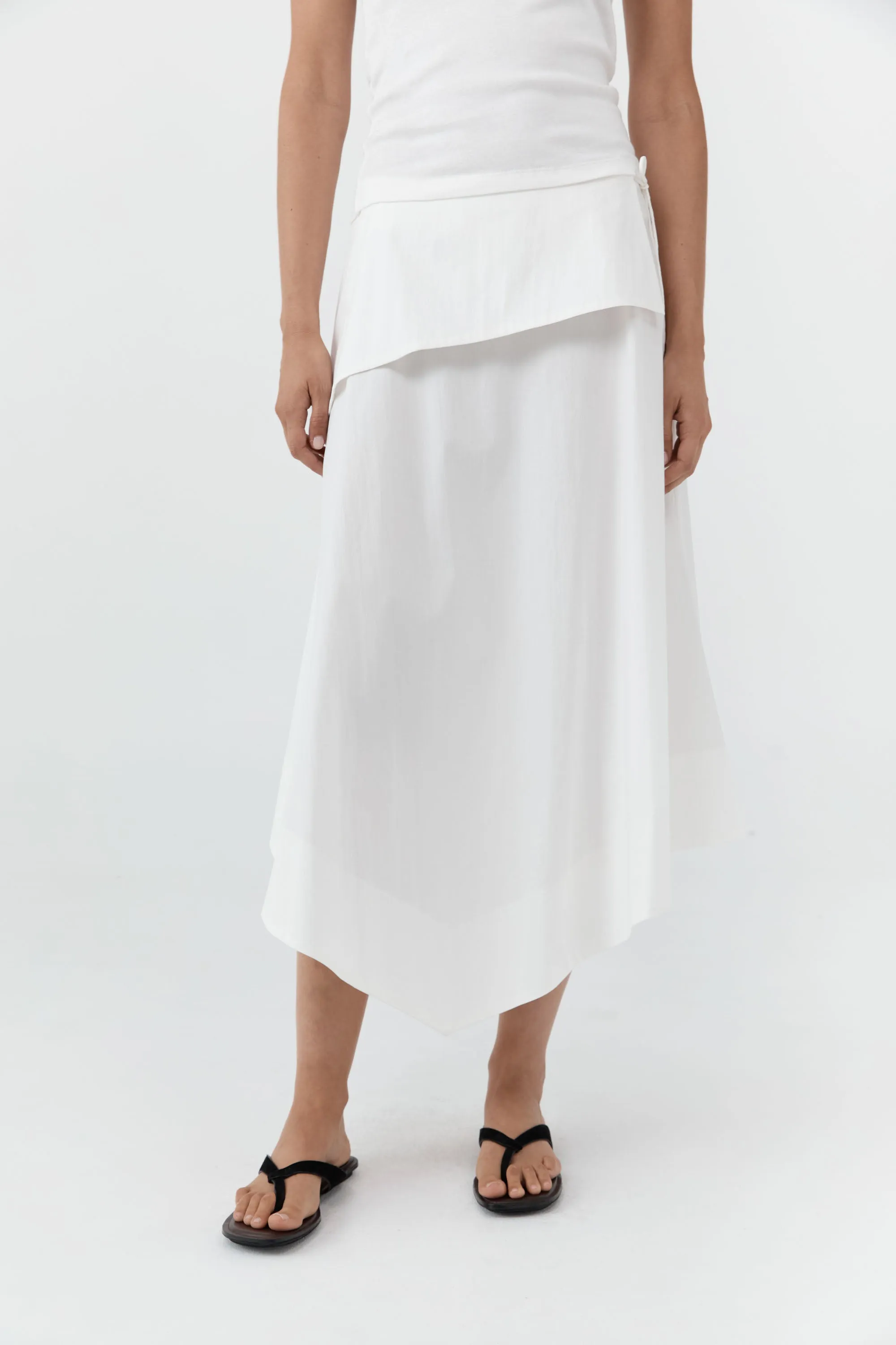 Detachable Belt Asymm Skirt - Off White sold by St. Agni product image thumbnail 2