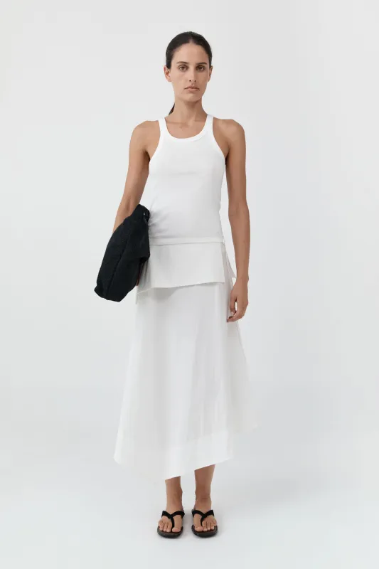 Detachable Belt Asymm Skirt - Off White made by St. Agni