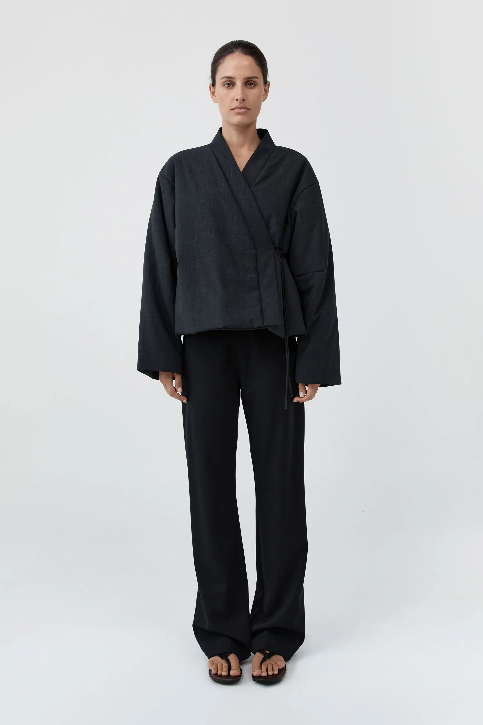 Pillow Wool Wrap Jacket - Dark Graphite sold by St. Agni product image thumbnail 2