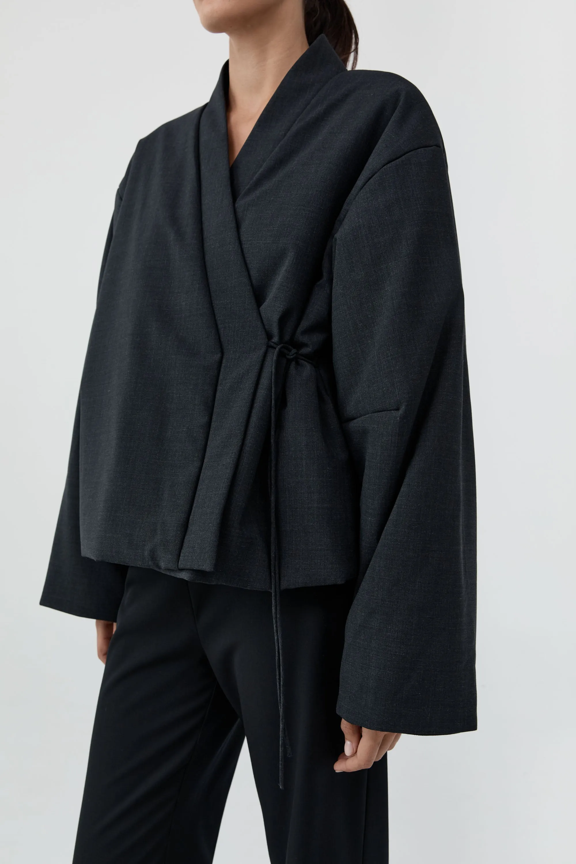Pillow Wool Wrap Jacket - Dark Graphite sold by St. Agni product image thumbnail 5