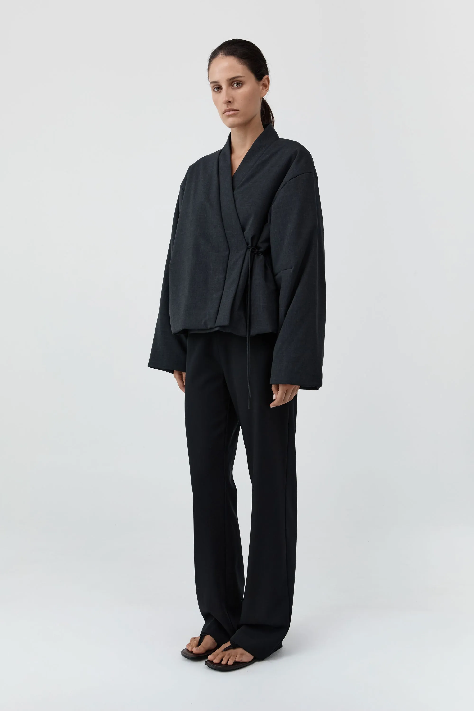 Pillow Wool Wrap Jacket - Dark Graphite sold by St. Agni product image thumbnail 3