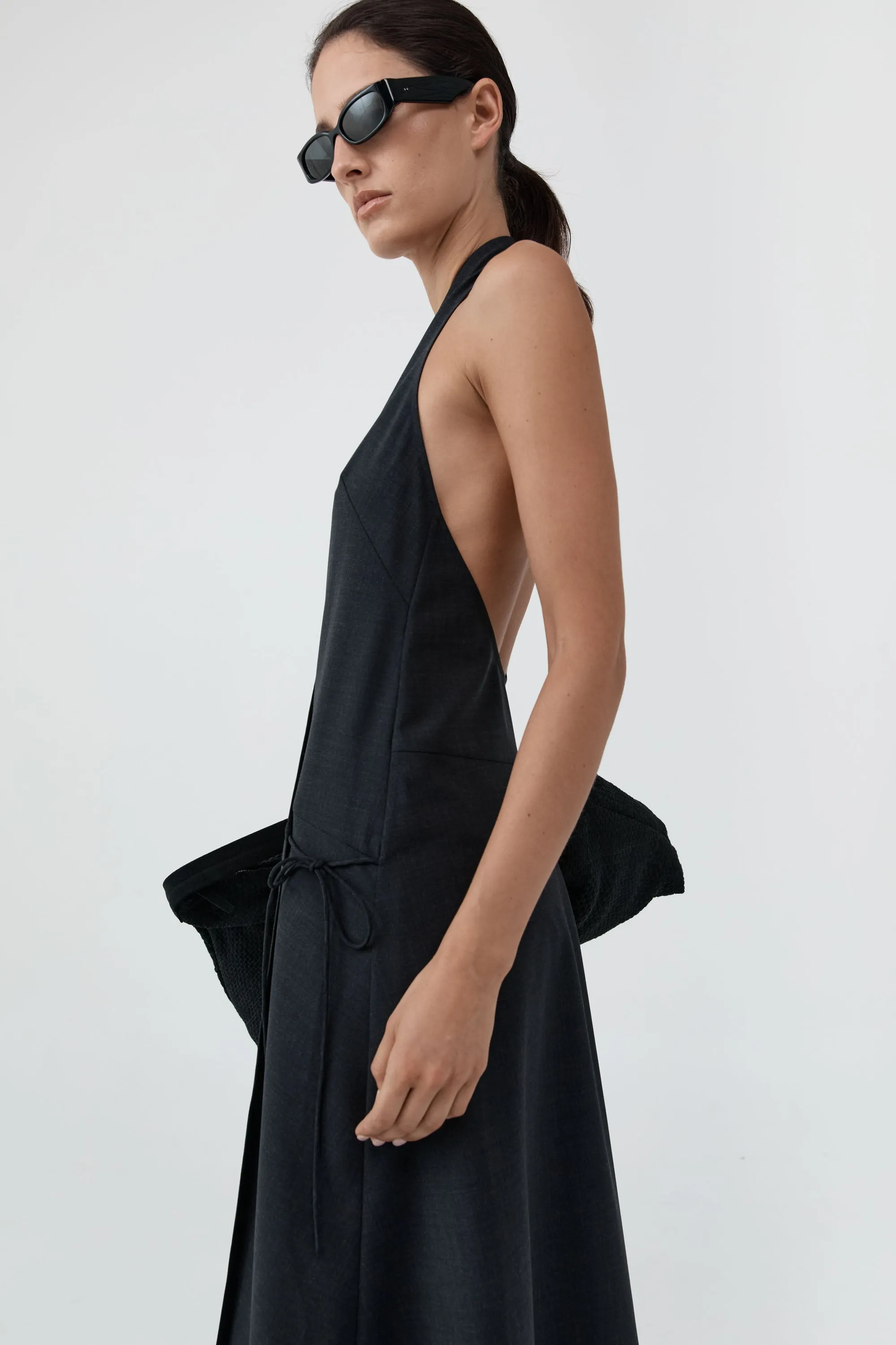 Wool Wrap Dress - Dark Graphite sold by St. Agni product image thumbnail 5