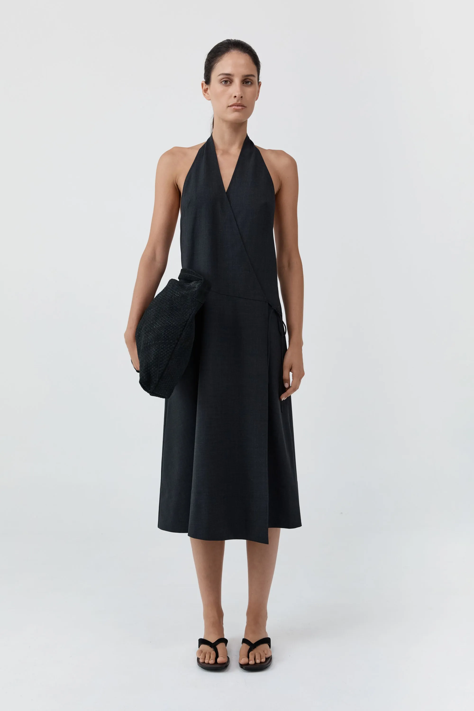 Wool Wrap Dress - Dark Graphite sold by St. Agni product image thumbnail 3