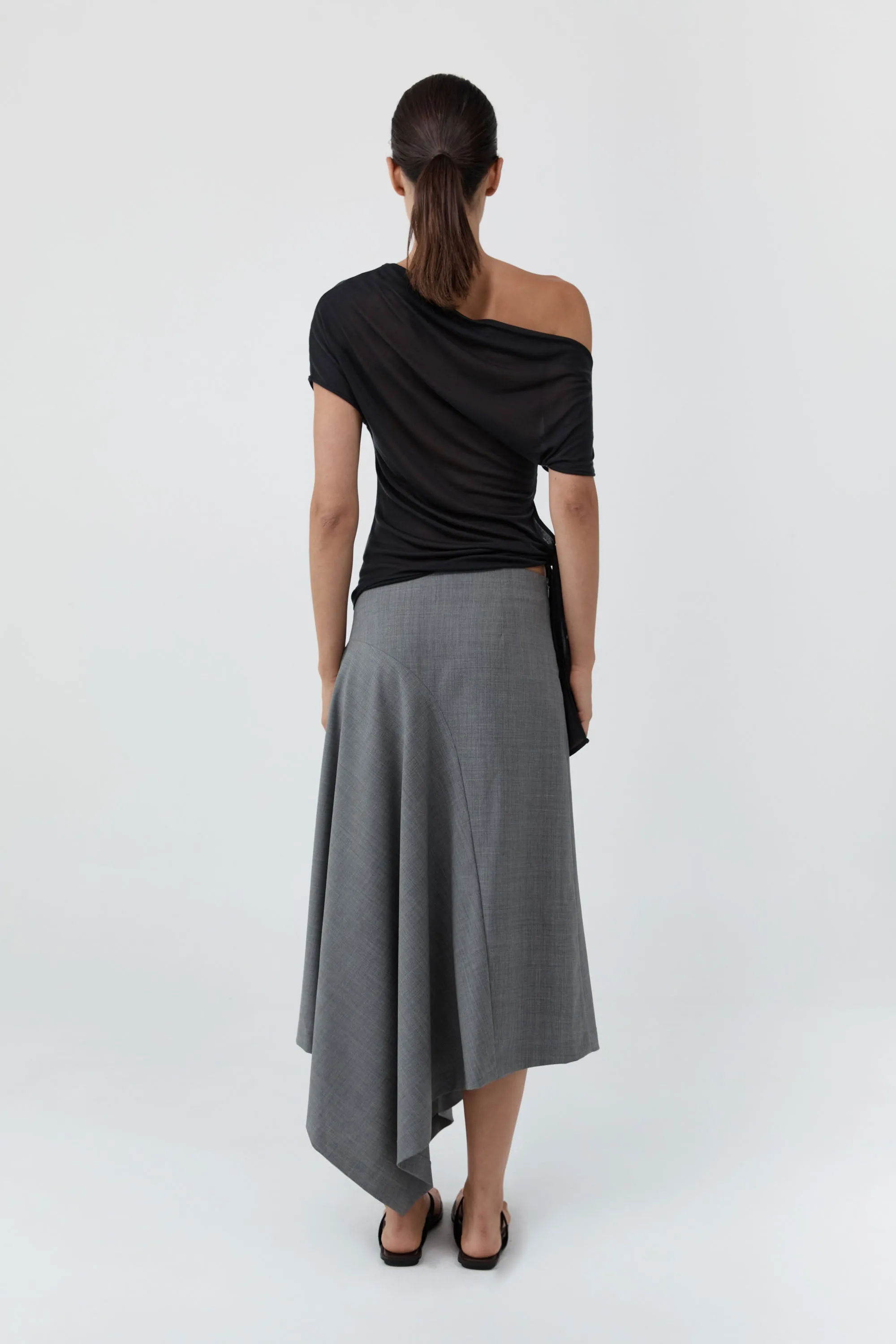 Fine Jersey Off Shoulder Top - Charcoal sold by St. Agni product image thumbnail 5