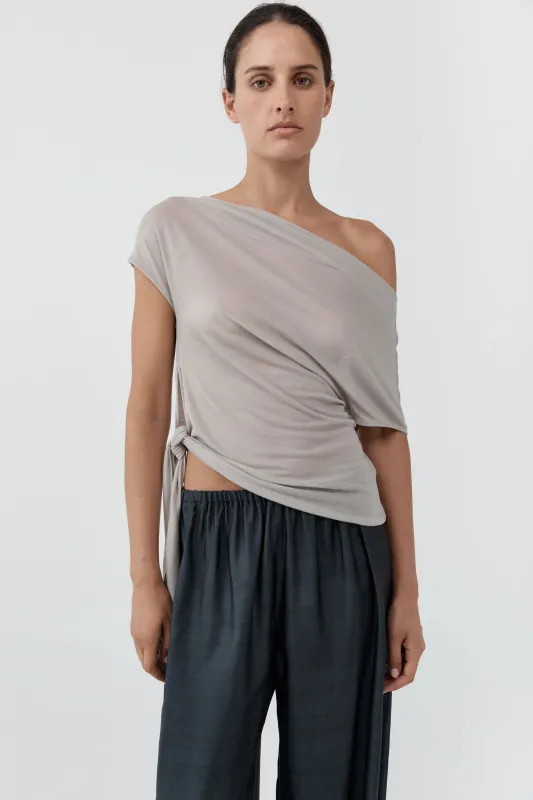 Fine Jersey Off Shoulder Top - Soft Ash made by St. Agni