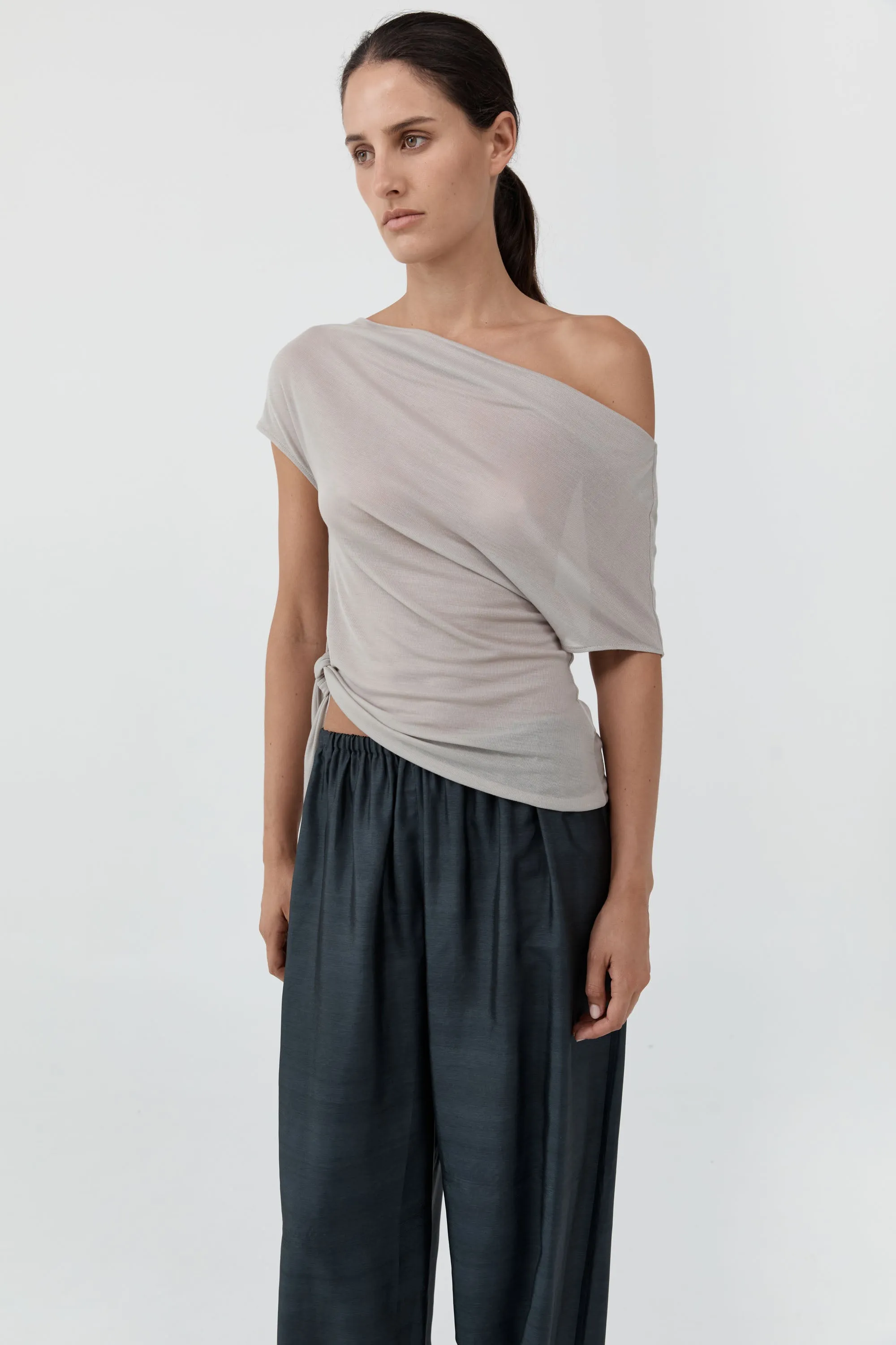 Fine Jersey Off Shoulder Top - Soft Ash sold by St. Agni product image thumbnail 5
