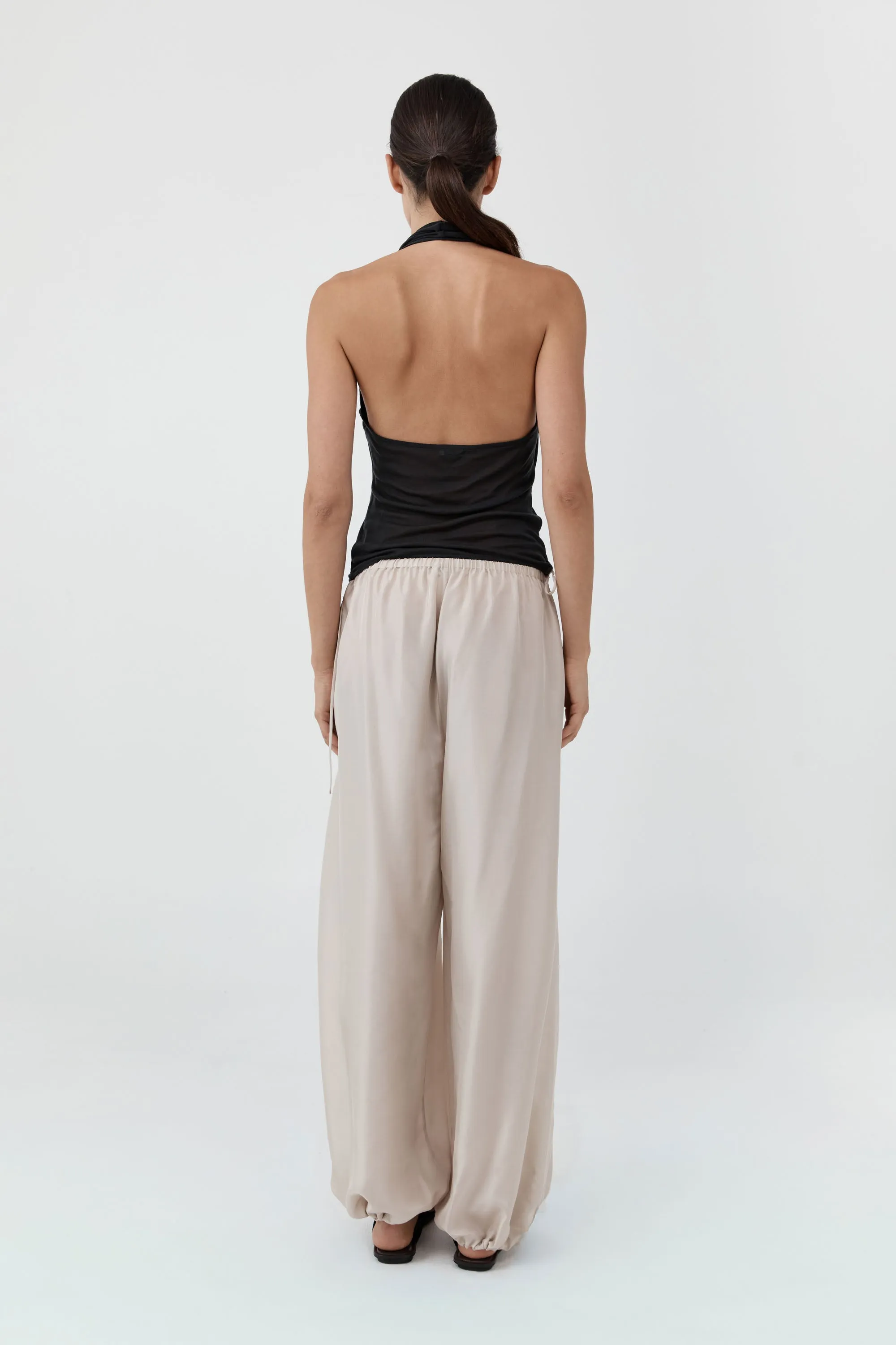 Fine Jersey Wrap Halter Top - Charcoal sold by St. Agni product image thumbnail 4