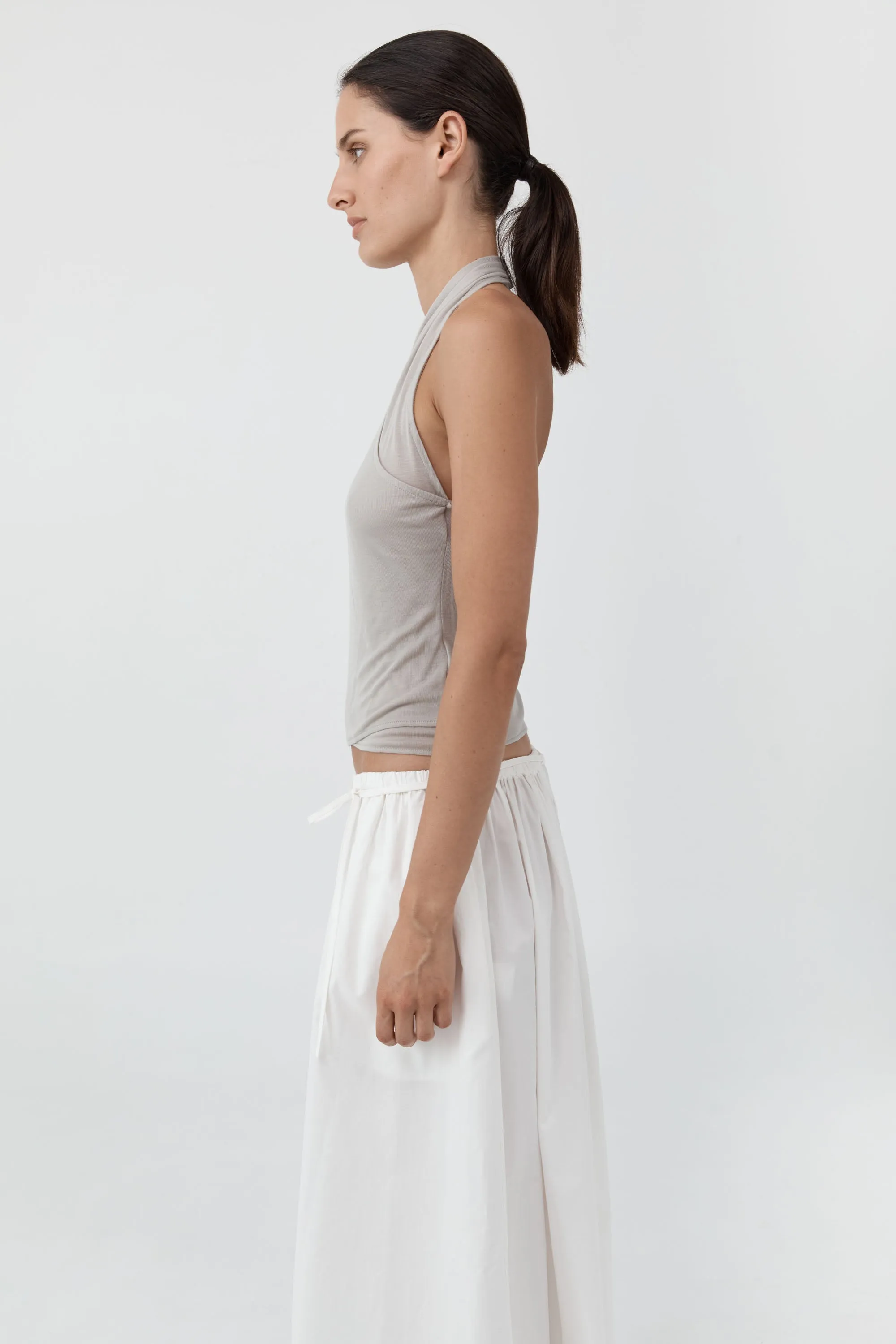 Fine Jersey Wrap Halter Top - Soft Ash sold by St. Agni product image thumbnail 5