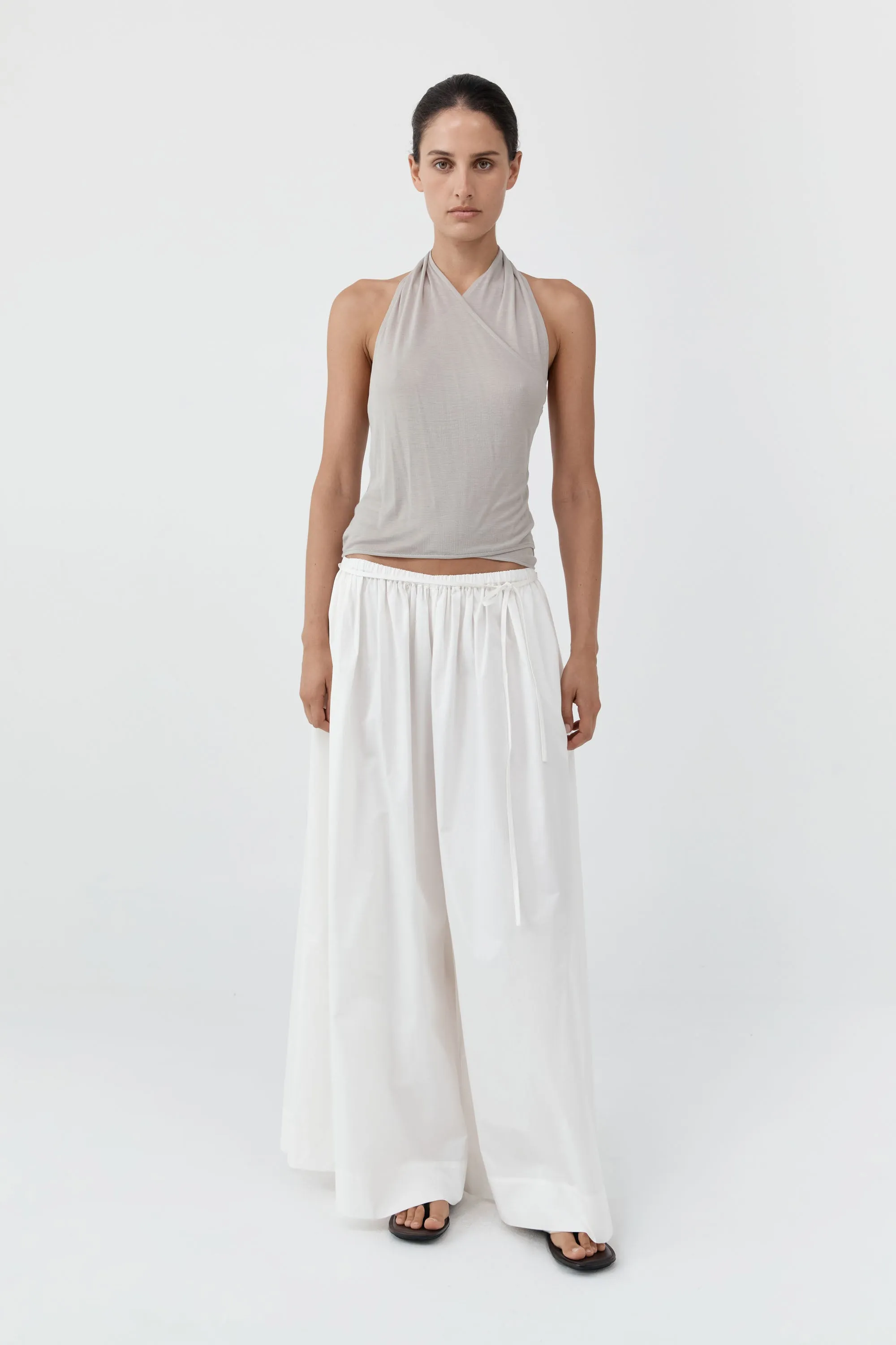 Fine Jersey Wrap Halter Top - Soft Ash sold by St. Agni product image thumbnail 2