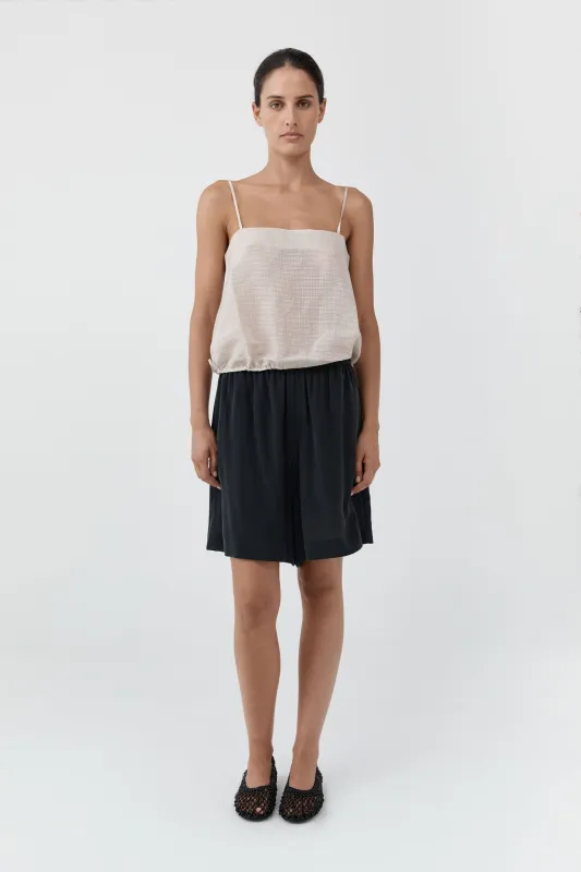 Silk Everyday Relaxed Shorts - Black made by St. Agni