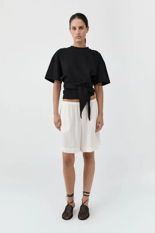 Silk Everyday Relaxed Shorts - Tofu made by St. Agni