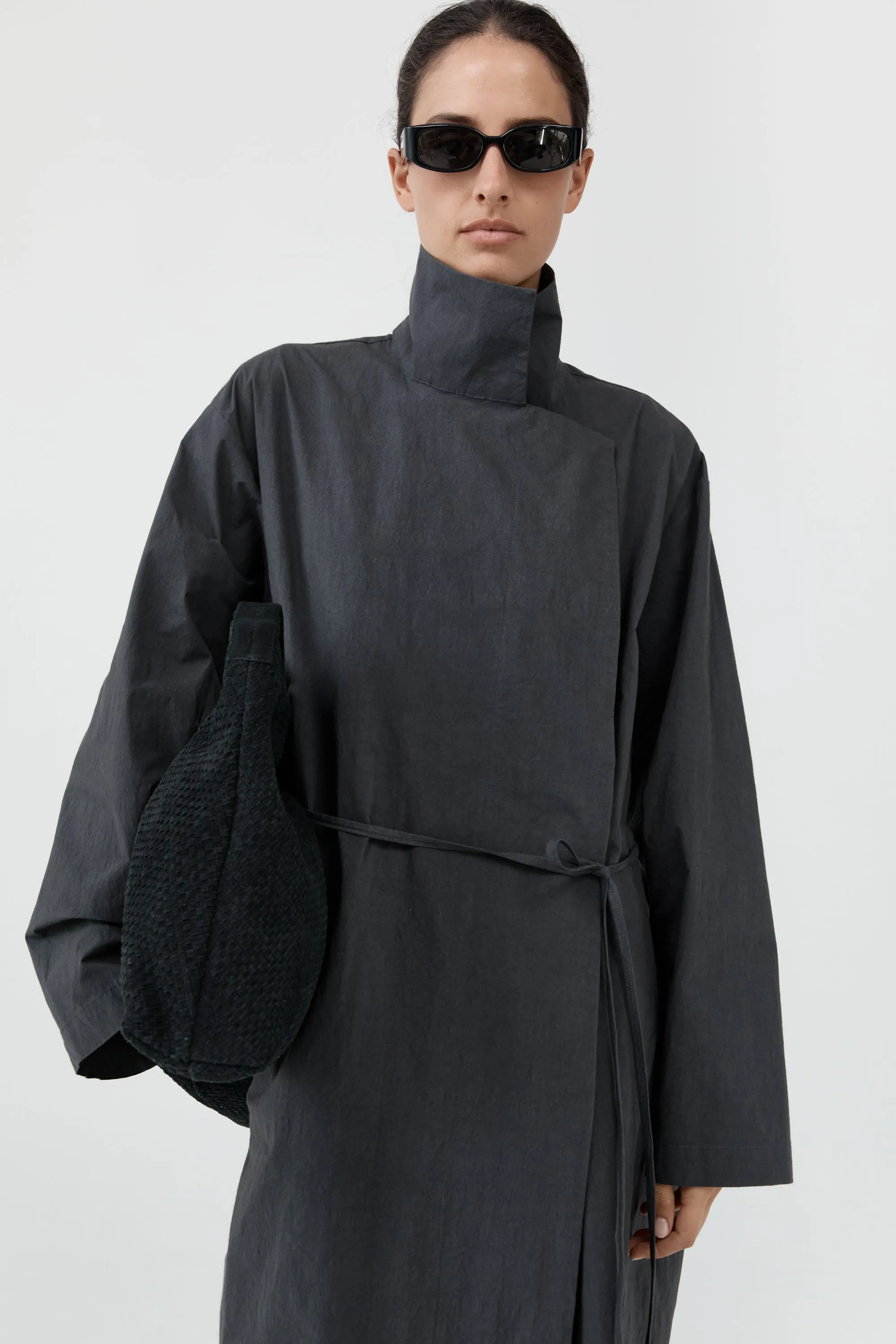 Technical Cotton Cocoon Coat - Iron Glaze sold by St. Agni product image thumbnail 2