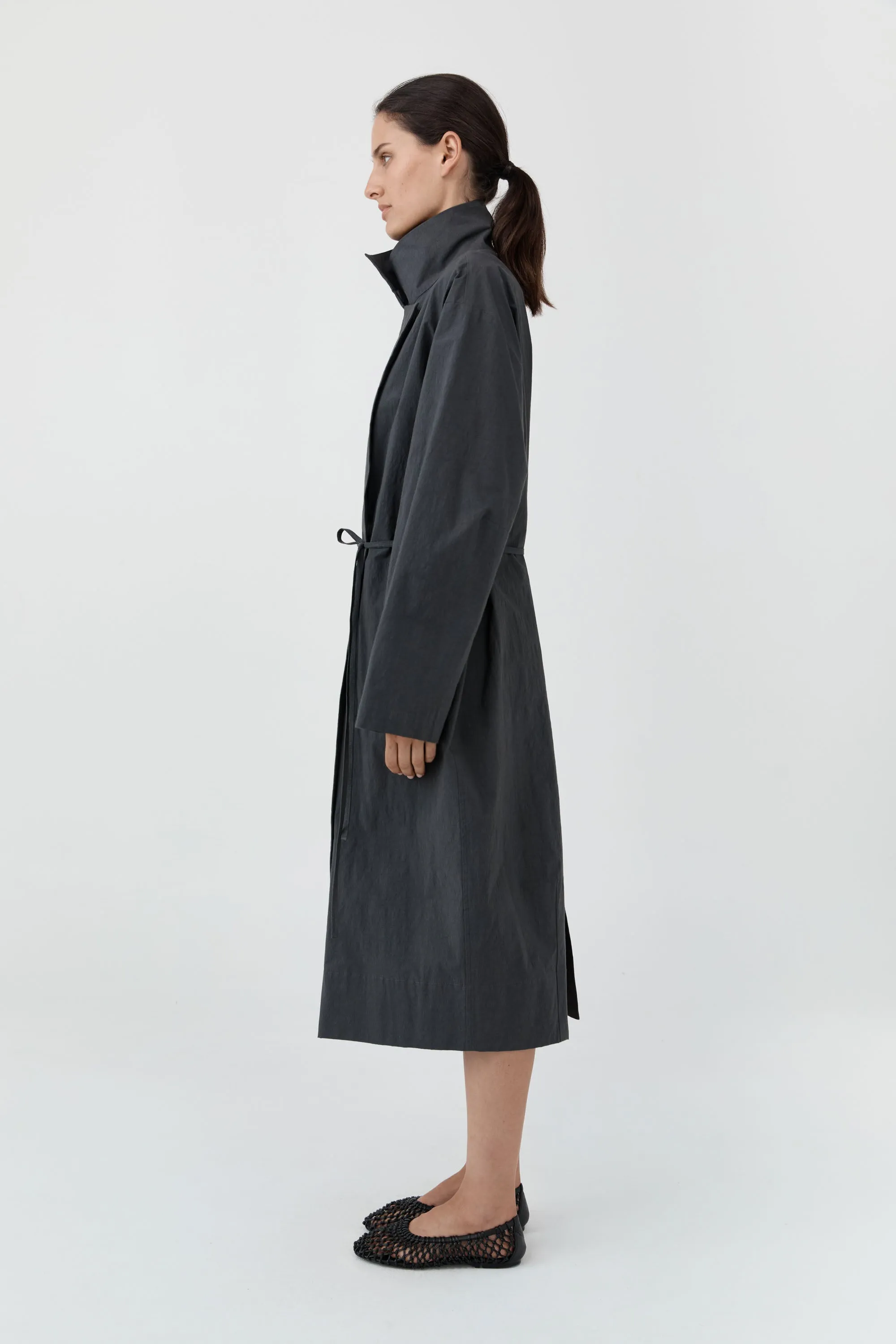Technical Cotton Cocoon Coat - Iron Glaze sold by St. Agni product image thumbnail 3