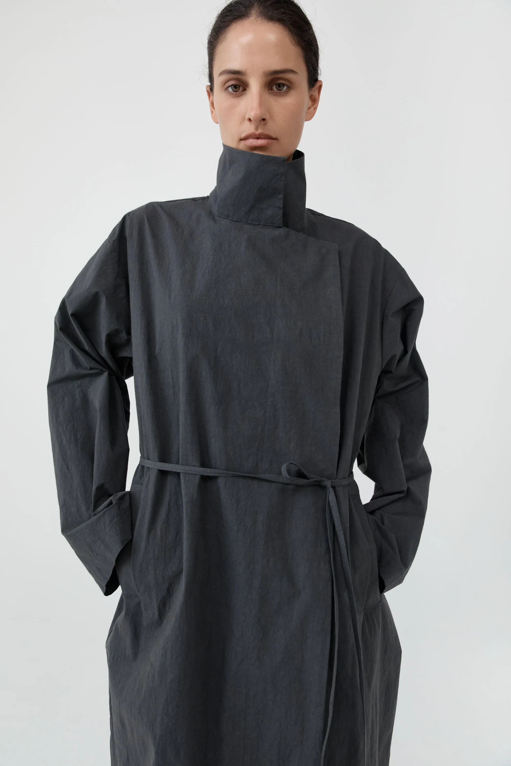 Technical Cotton Cocoon Coat - Iron Glaze sold by St. Agni product image thumbnail 5