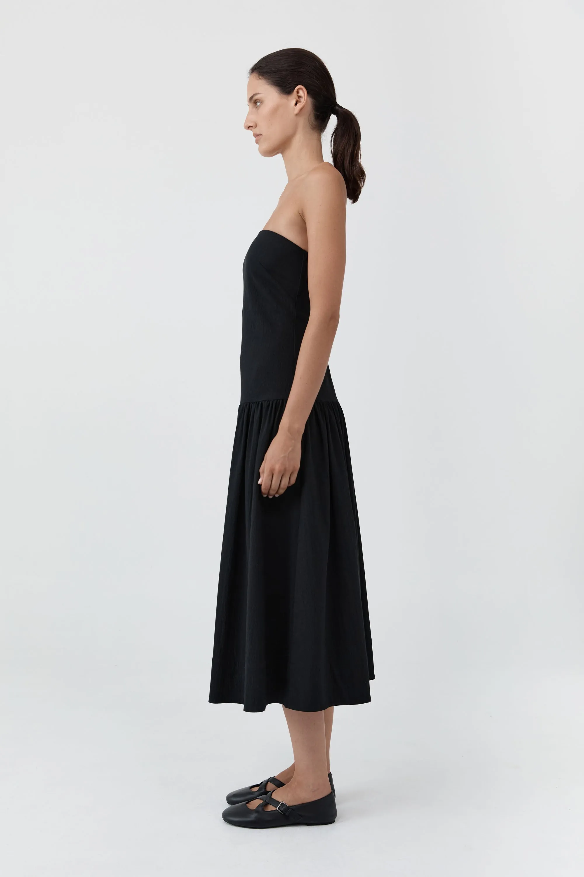 Gathered Strapless Minimal Dress - Black sold by St. Agni product image thumbnail 5