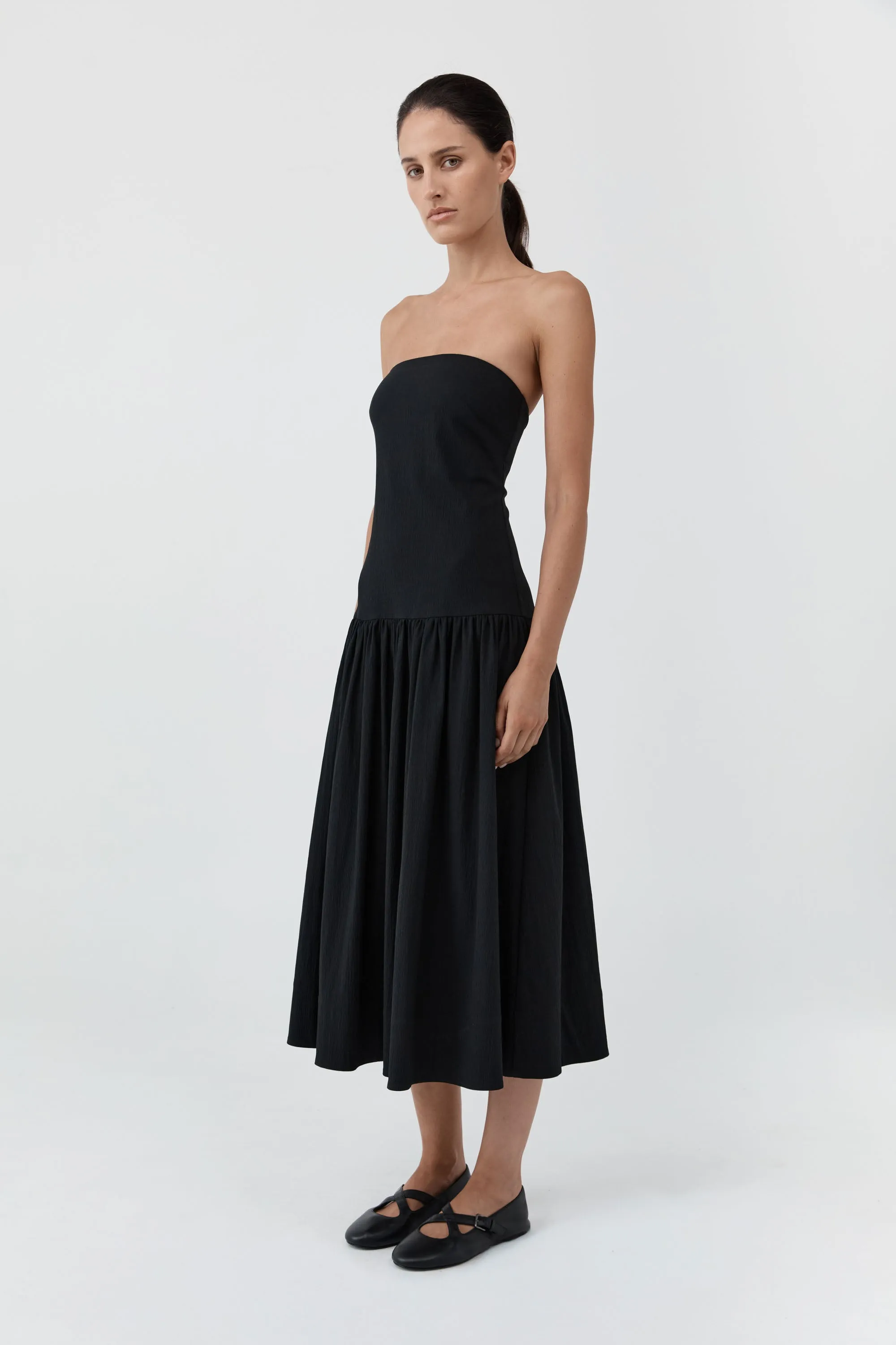 Gathered Strapless Minimal Dress - Black sold by St. Agni product image thumbnail 2