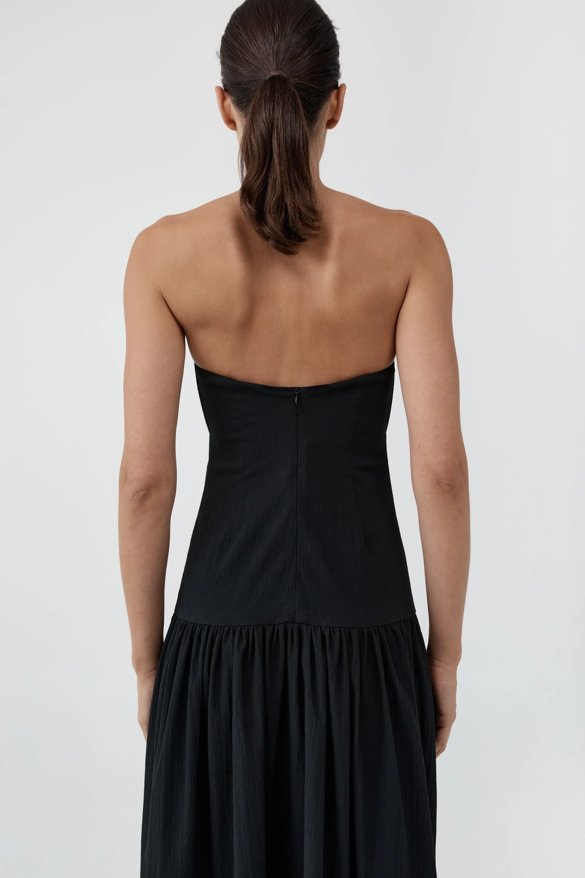 Gathered Strapless Minimal Dress - Black sold by St. Agni product image thumbnail 4