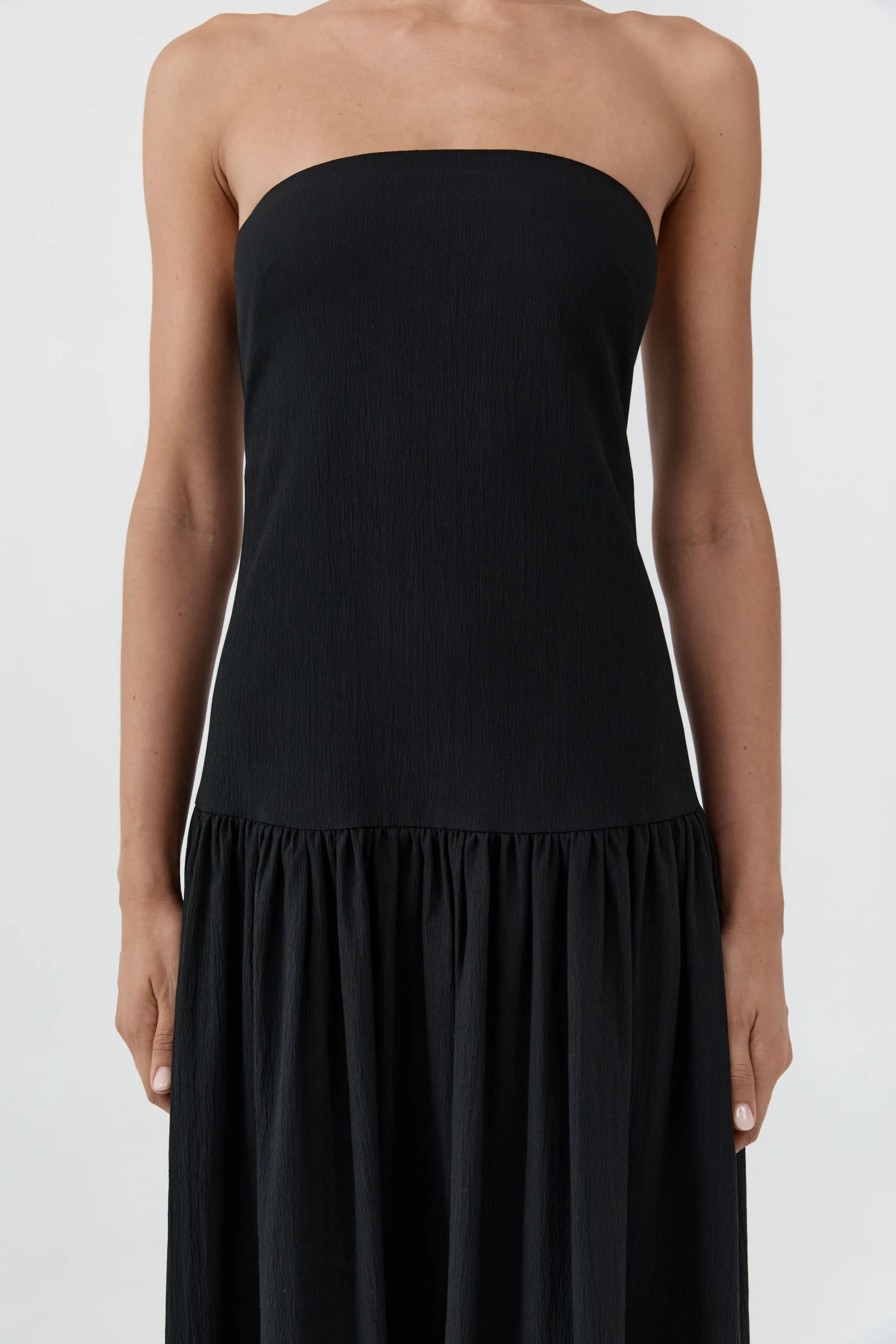 Gathered Strapless Minimal Dress - Black sold by St. Agni product image thumbnail 3