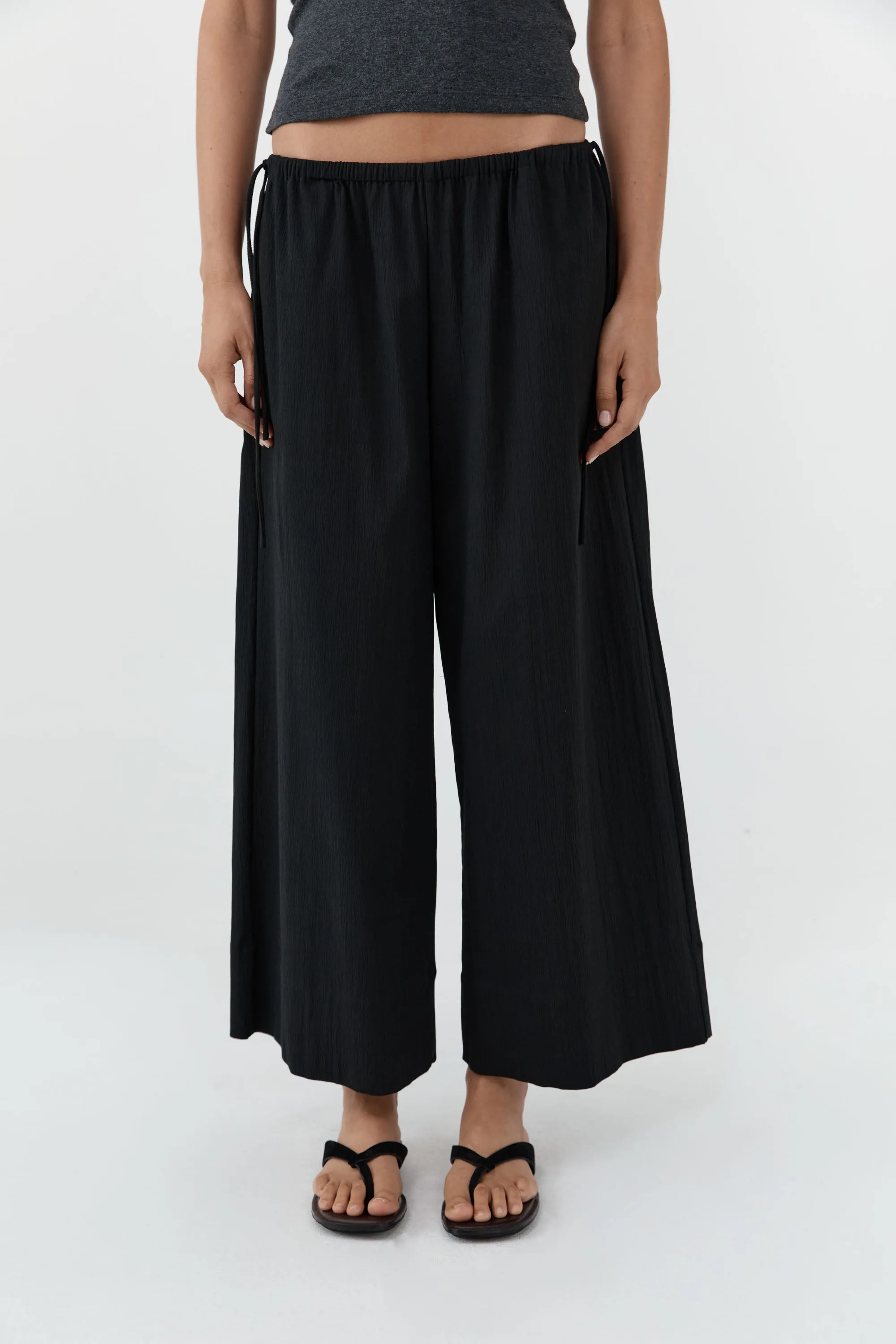 Cropped Drawstring Pants - Black sold by St. Agni product image thumbnail 2