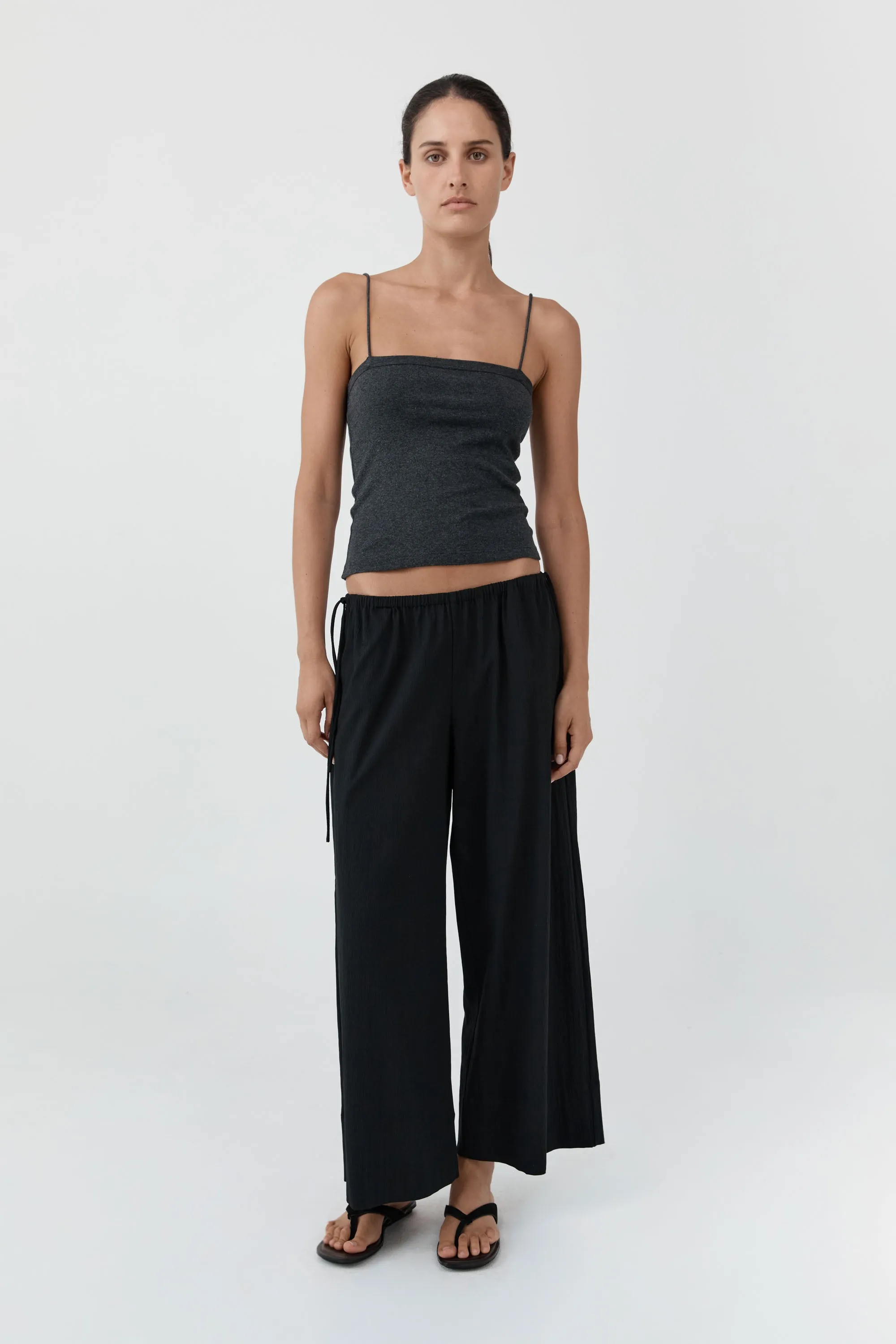 Cropped Drawstring Pants - Black sold by St. Agni